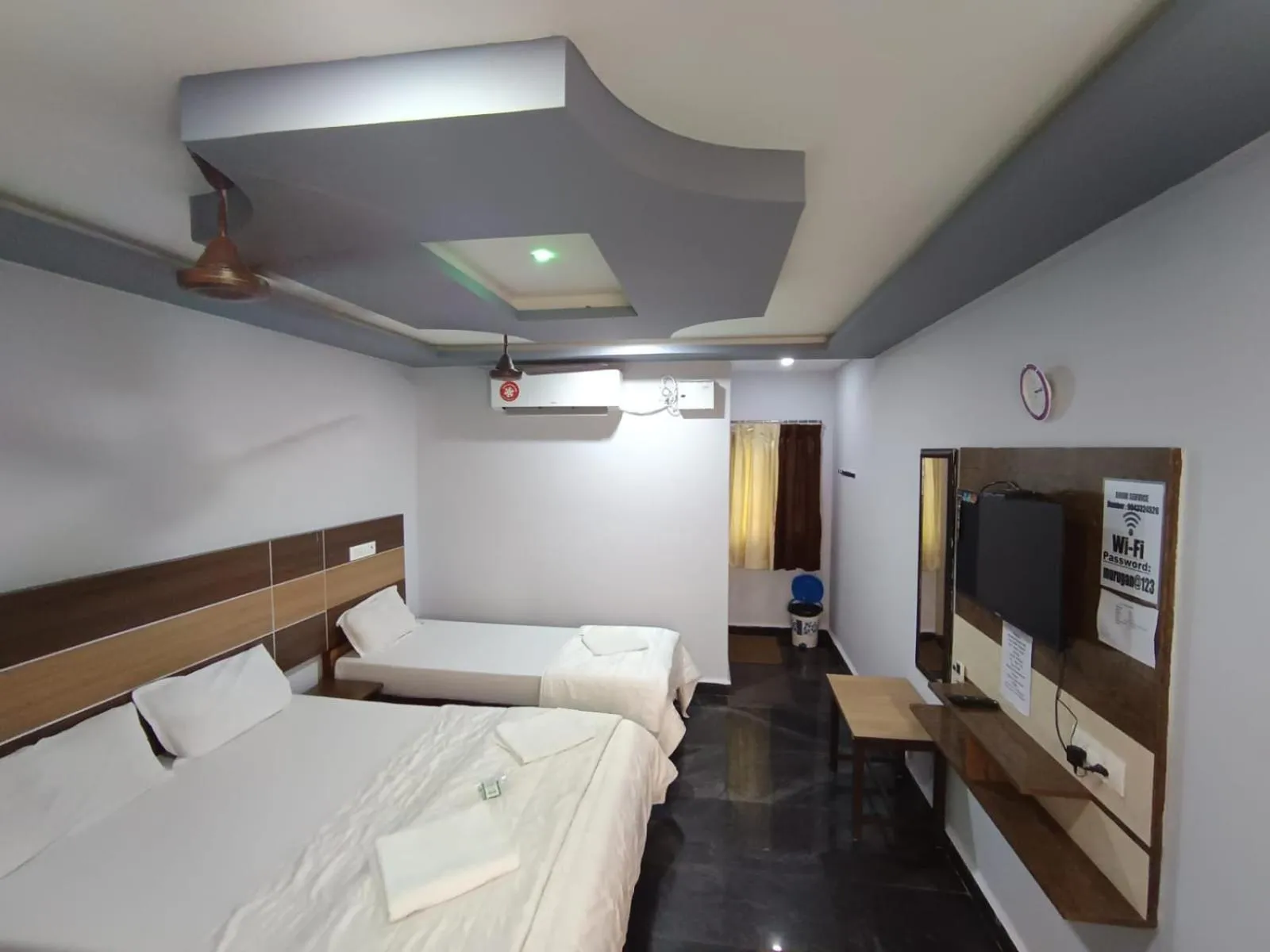 Bed in Sri Murugan Beach Paradise Hotel