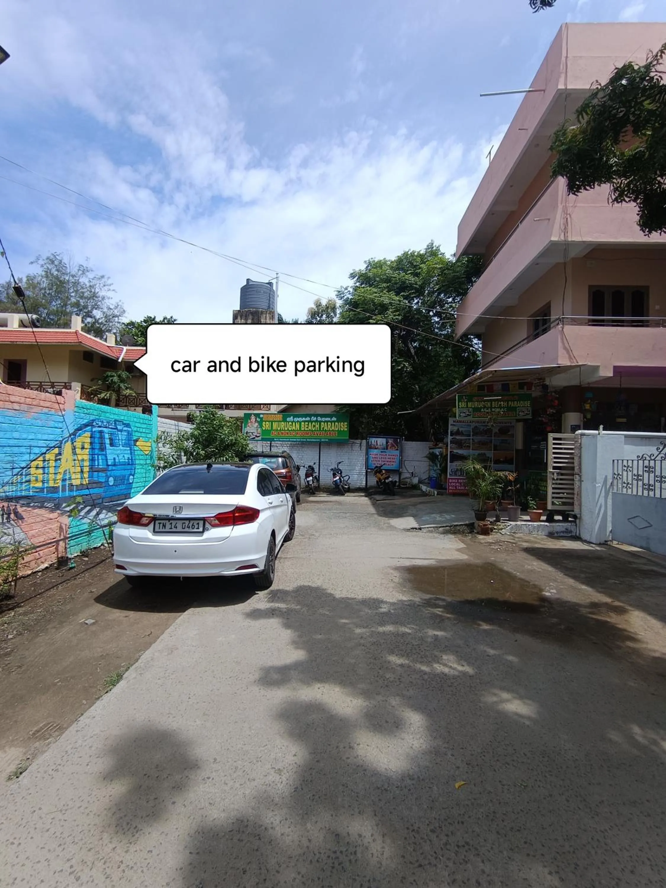 Parking in Sri Murugan Beach Paradise Hotel