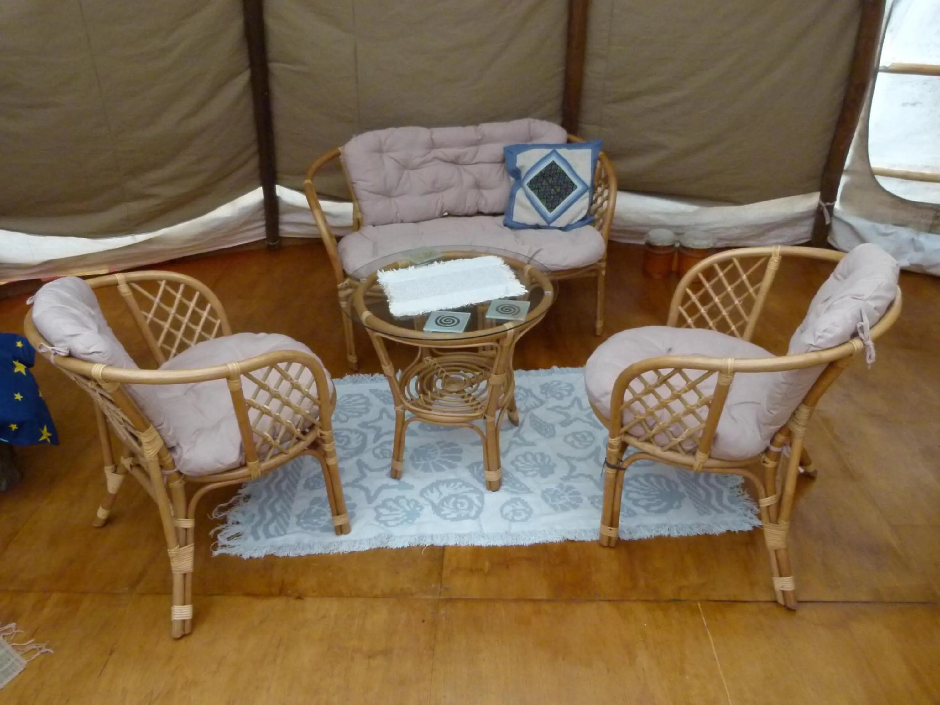 Seating area in Wacky Stays - unique farm-stay glamping rentals, FREE animal feeding tours