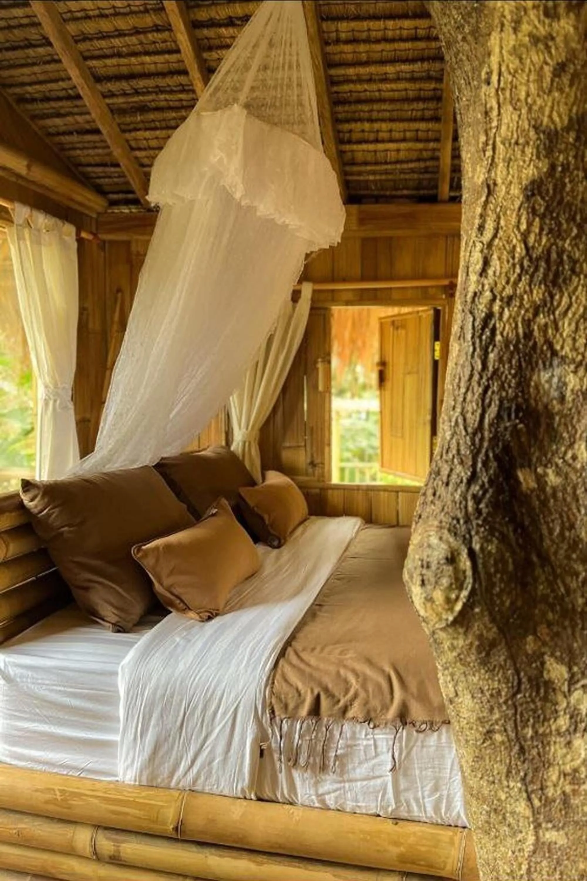 Bed in Tiny ECO Bamboo Ubud