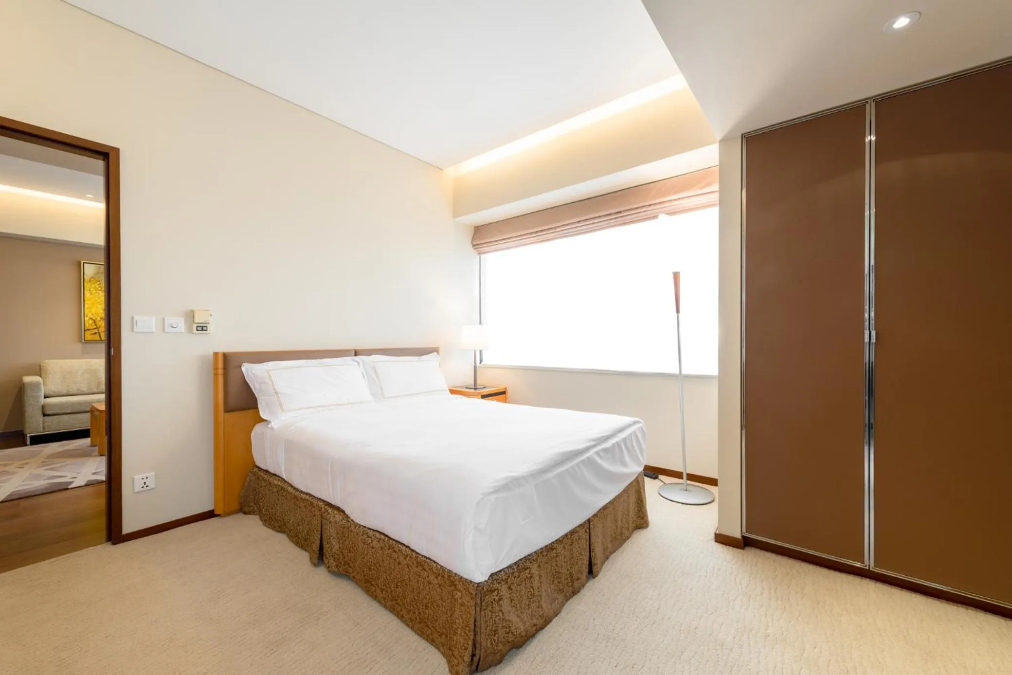 Bed in Shanghai Centre Serviced Apartment