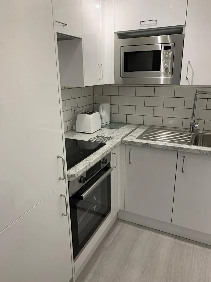 Kitchen or kitchenette in The Albany Apartments