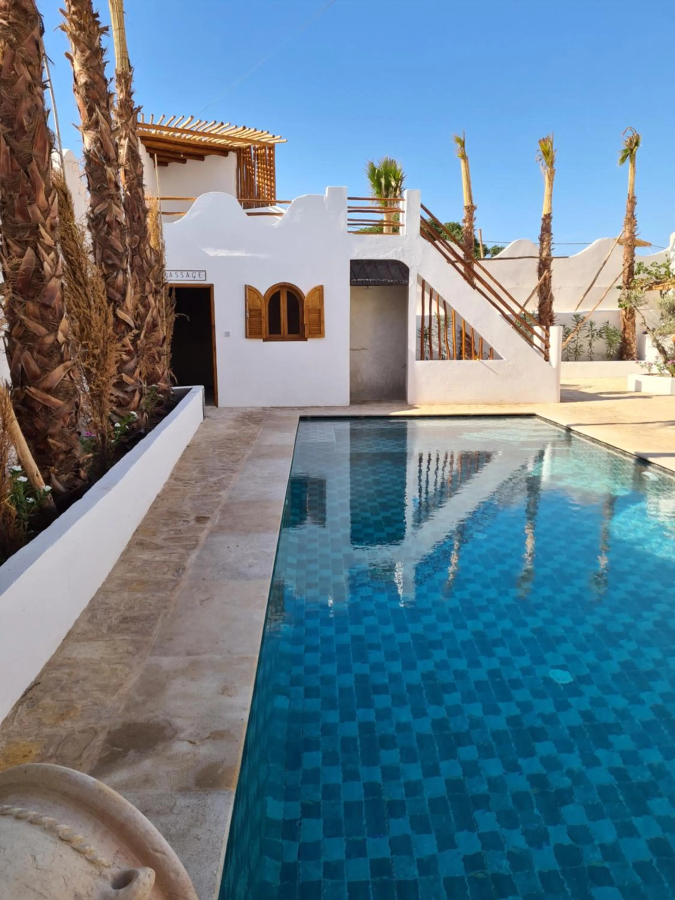 Pool view in La Maison des Vagues