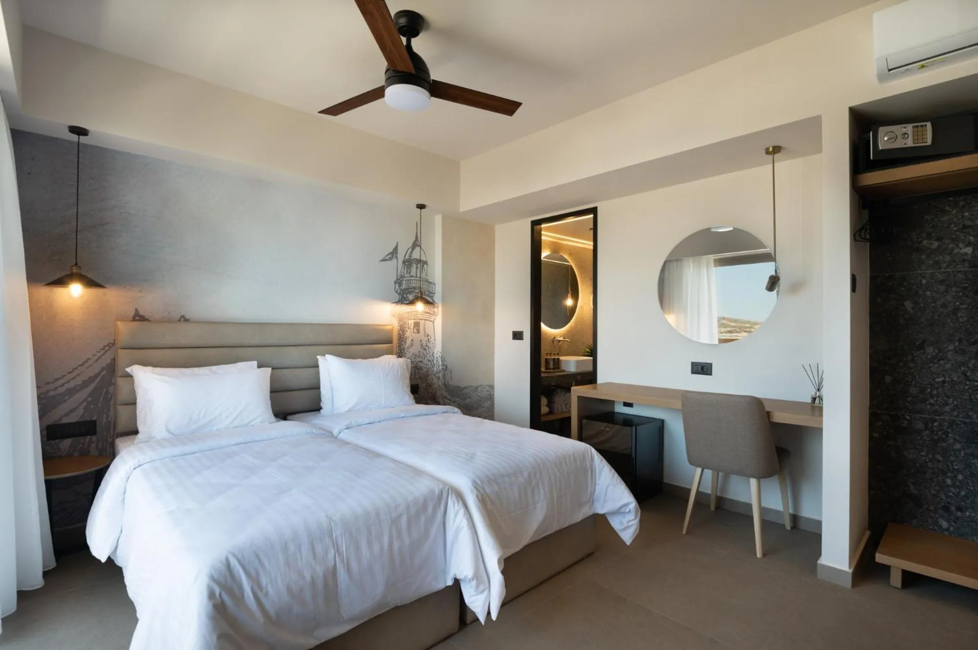 Bedroom, Bed in Prasonisi Light House Boutique Hotel