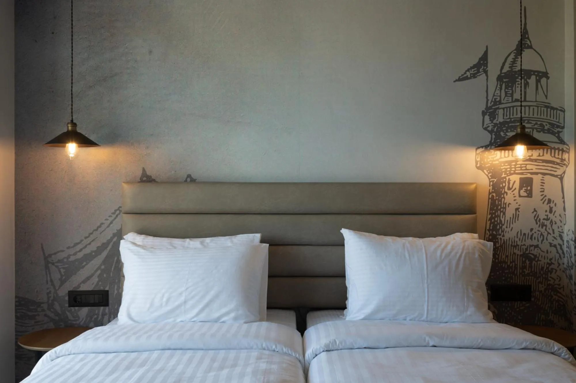 Bed in Prasonisi Light House Boutique Hotel