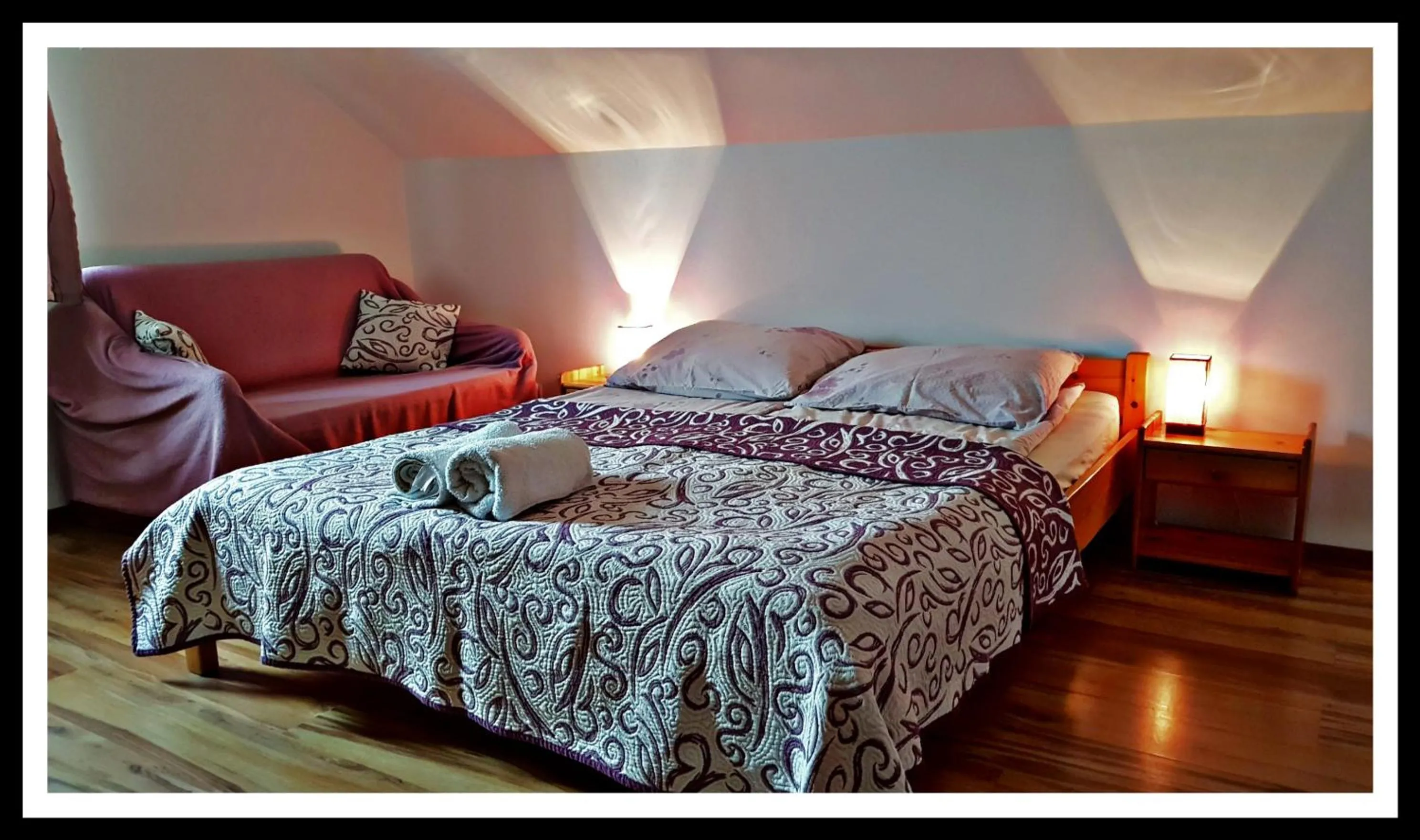 Seating area, Bed in Leśne Berdo Przysłup