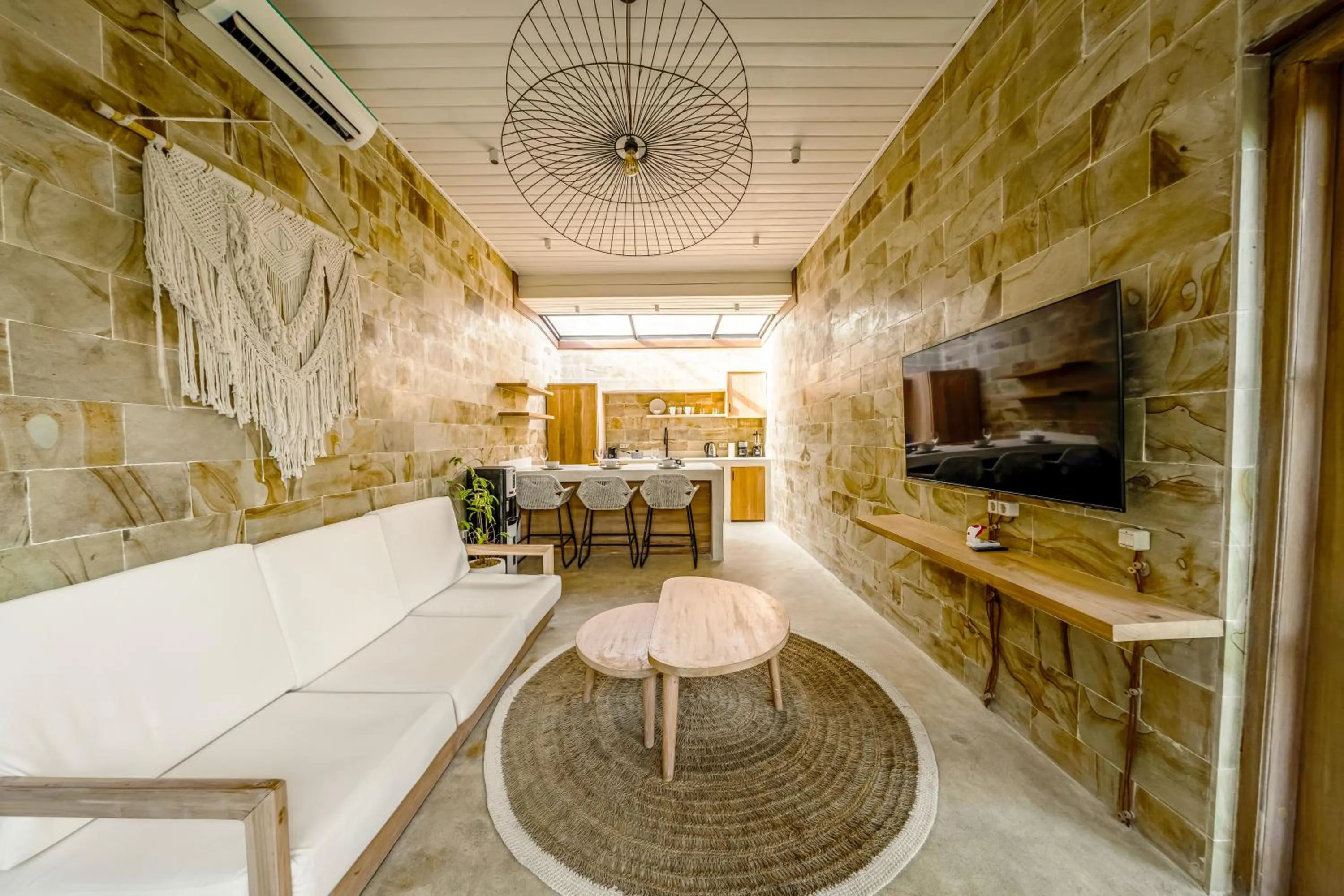 TV and multimedia in Nyaman Villas by EVDEkimi - Romantic escape among rice fields with Pool, Terrace - Long stay extras