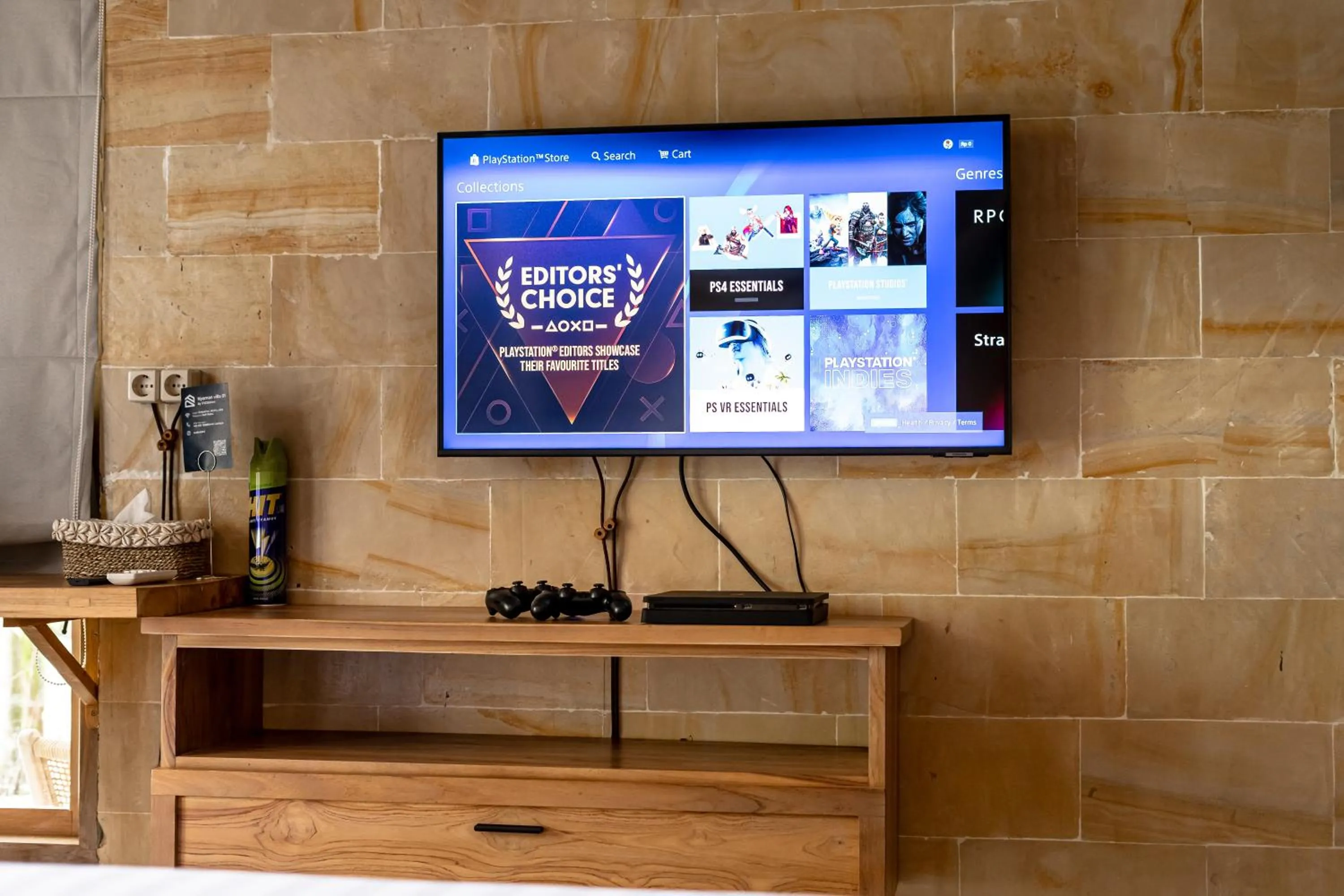 TV and multimedia in Nyaman Villas by EVDEkimi - Romantic escape among rice fields with Pool, Terrace - Long stay extras