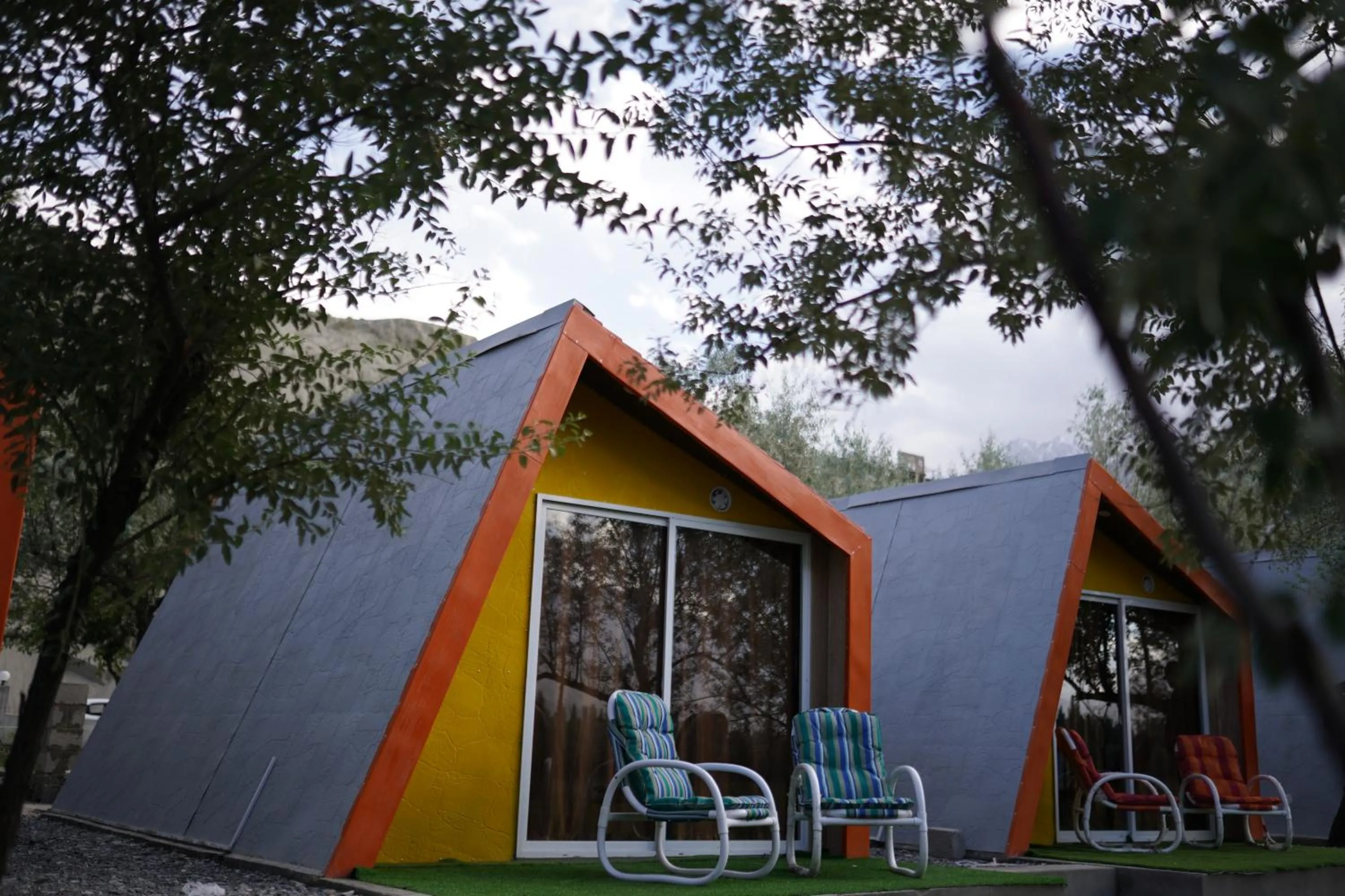 Seating area in MONTAGNA PODS,Best resort in skardu , Best Guest house In skardu