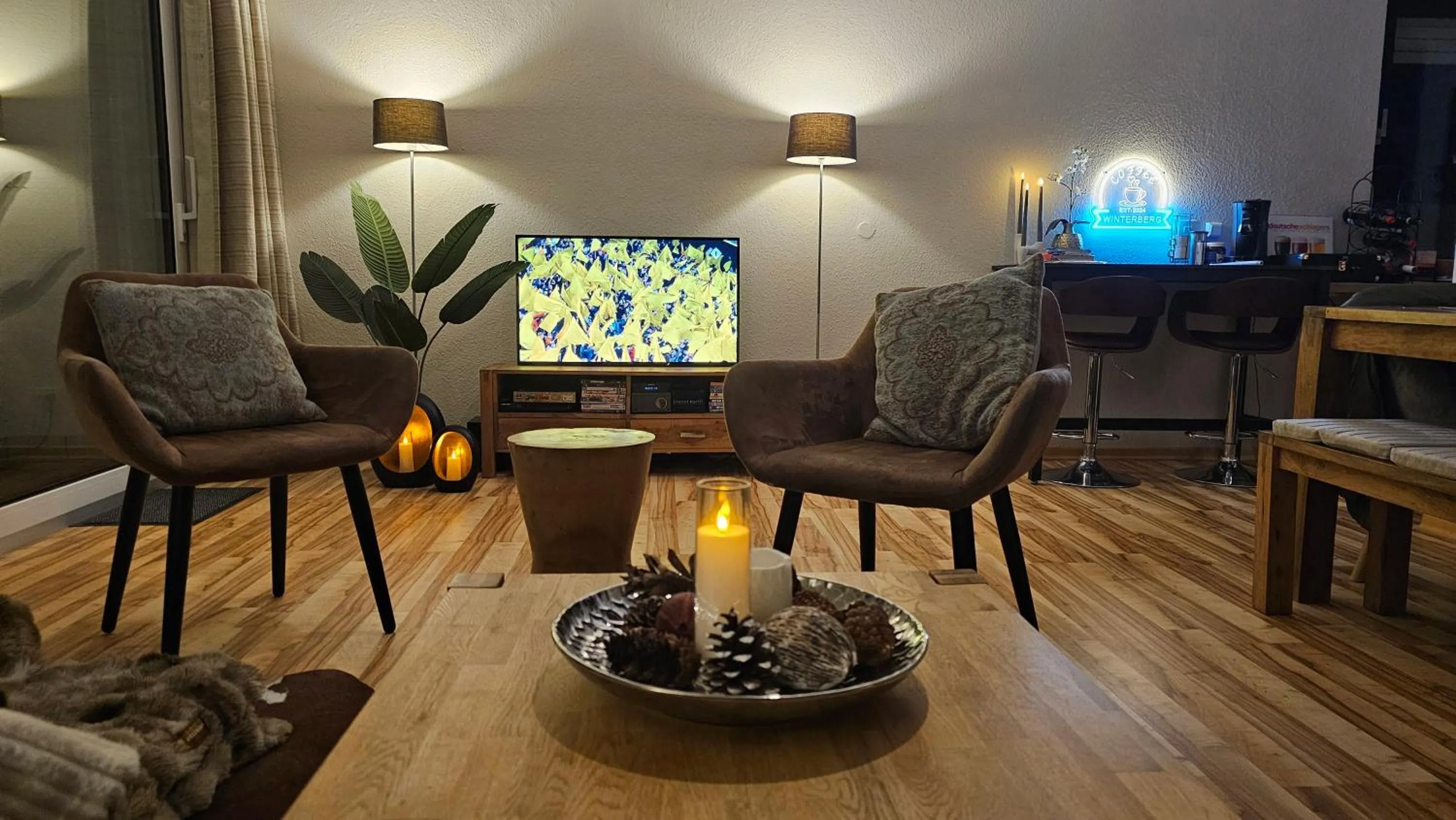 Communal lounge/ TV room in Vakantiehuisje Winterberg