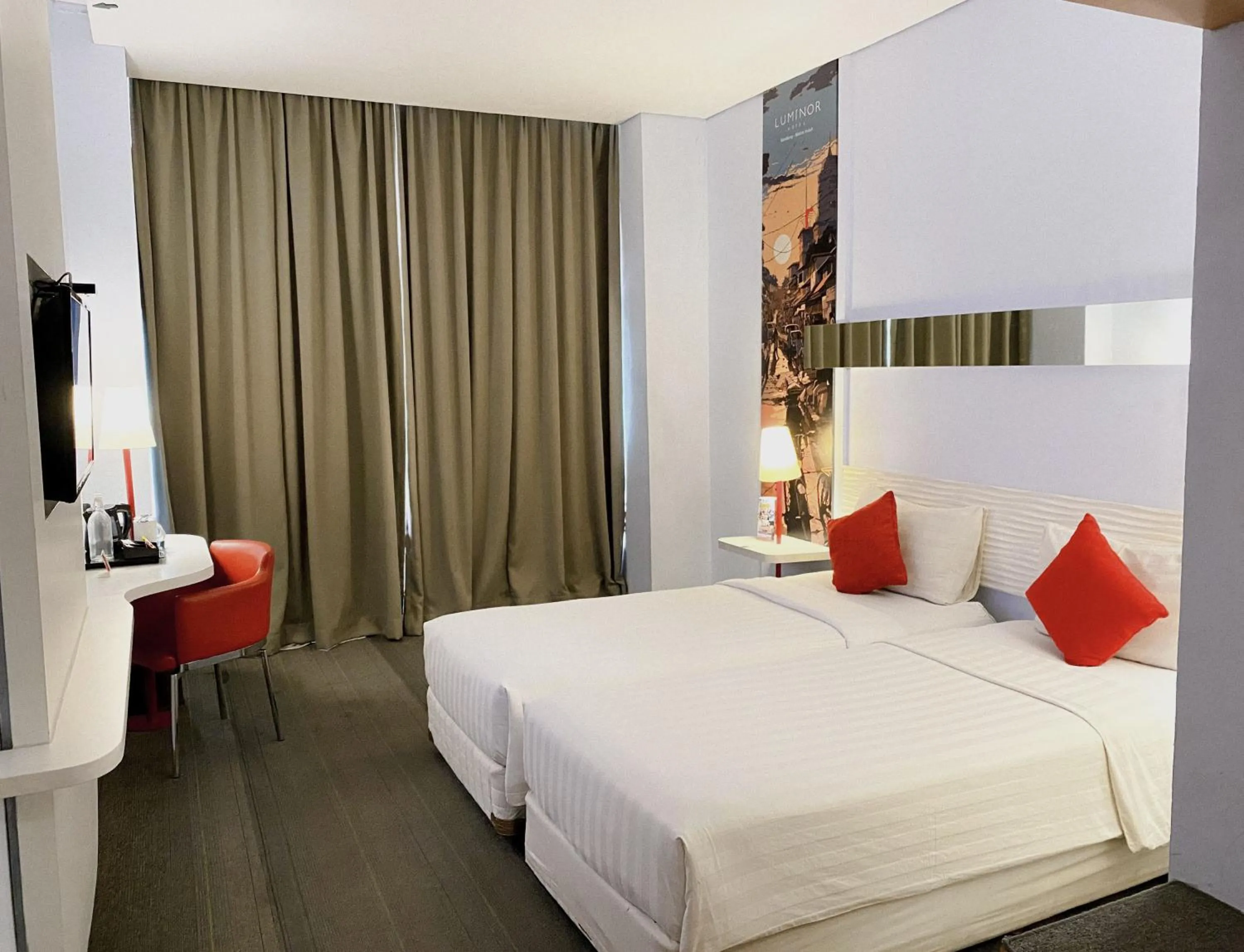 Bedroom, Bed in Luminor Hotel Metro Indah Bandung - Free Breakfast - Free Exclusive Gym - Free Aesthetic Afternoon Tea or Coffee