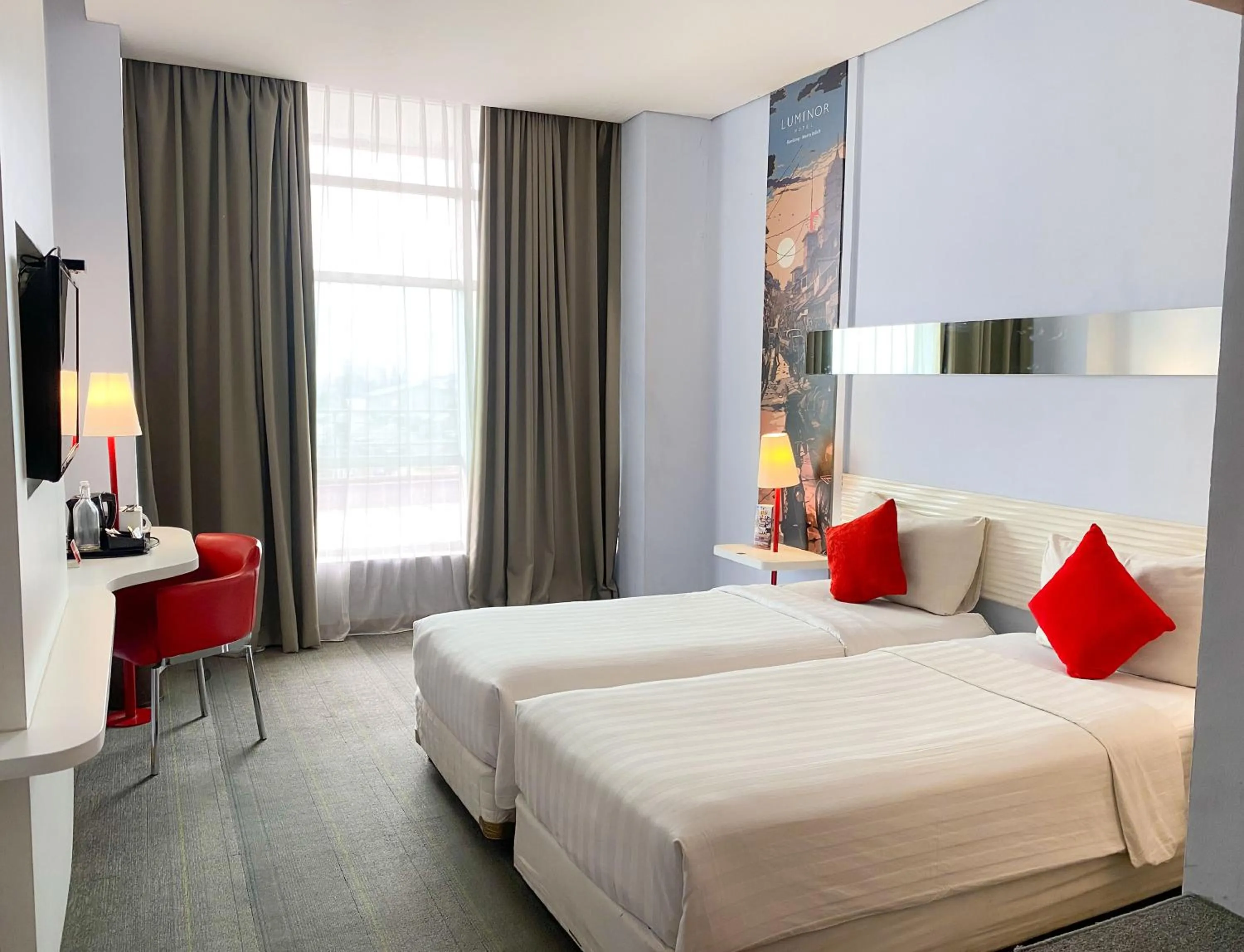 Bedroom, Bed in Luminor Hotel Metro Indah Bandung - Free Breakfast - Free Exclusive Gym - Free Aesthetic Afternoon Tea or Coffee