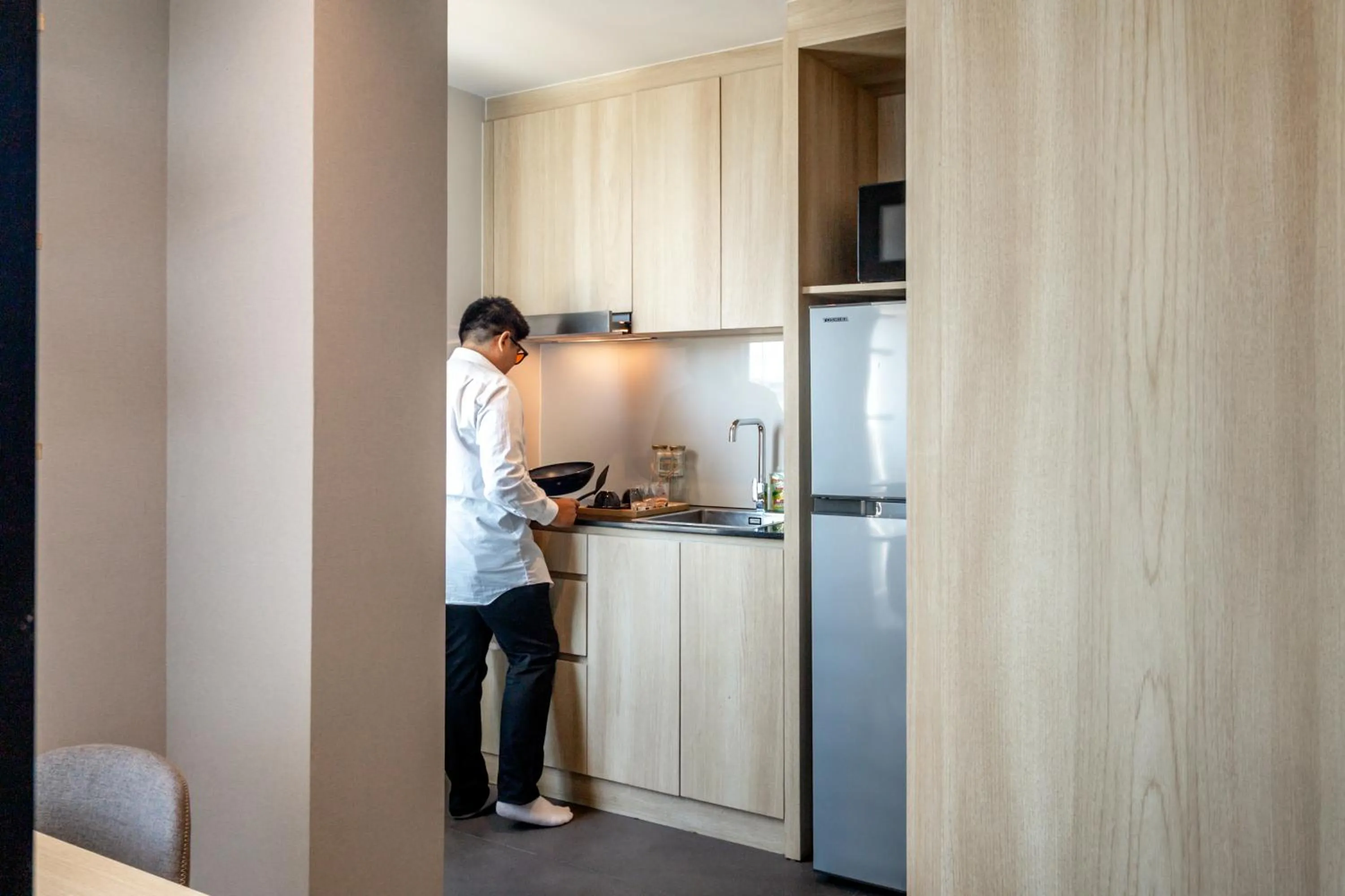 kitchen in LiveZen Bangkok Sukhumvit