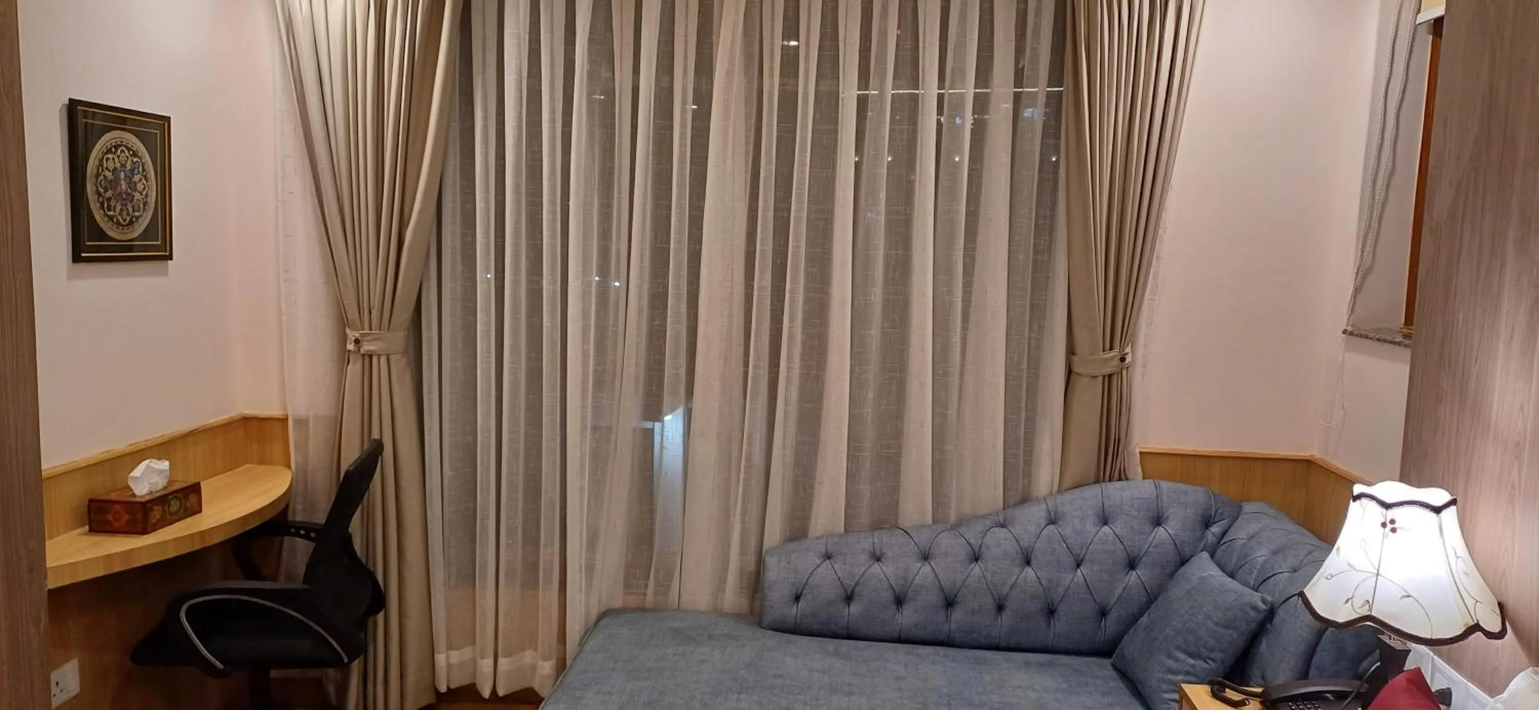 Seating area in Hotel Yakroo Manang