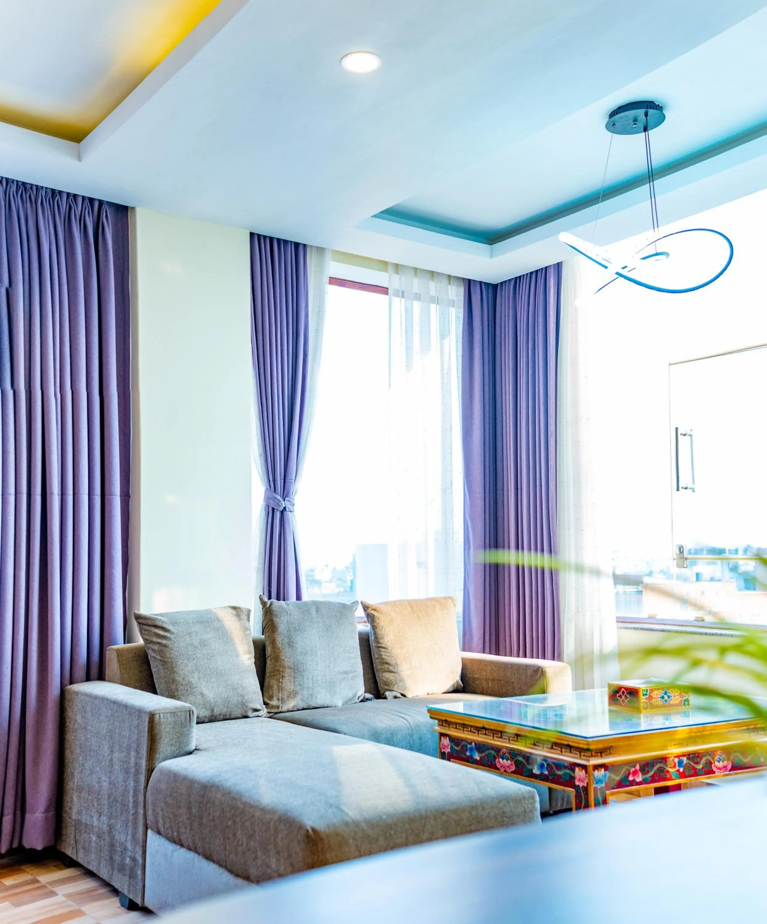 Living room in Hotel Yakroo Manang