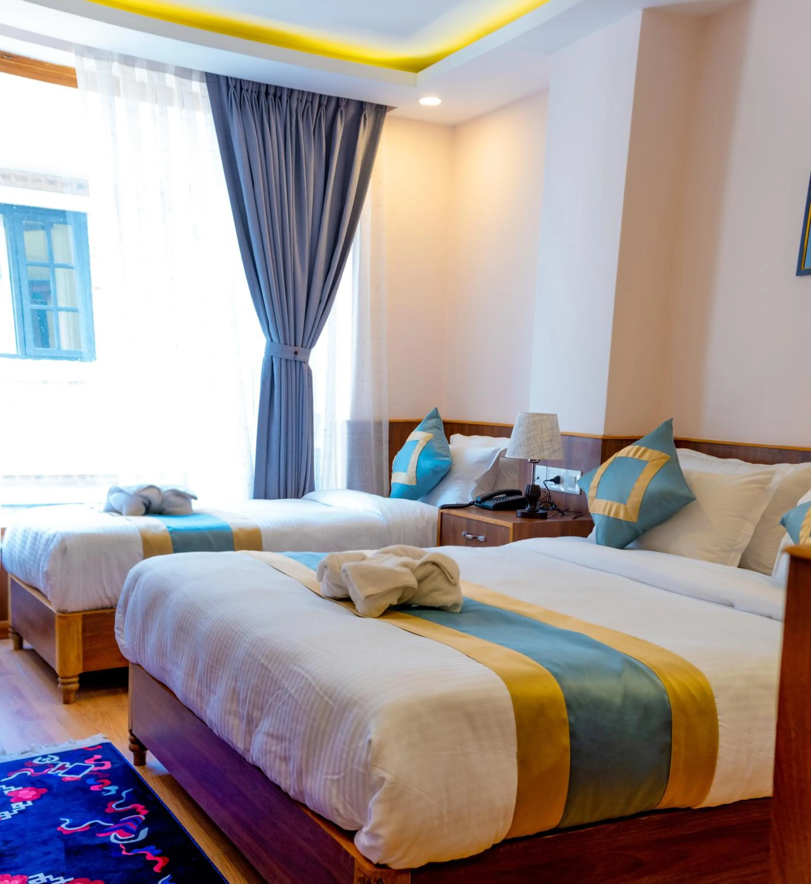 Bed in Hotel Yakroo Manang