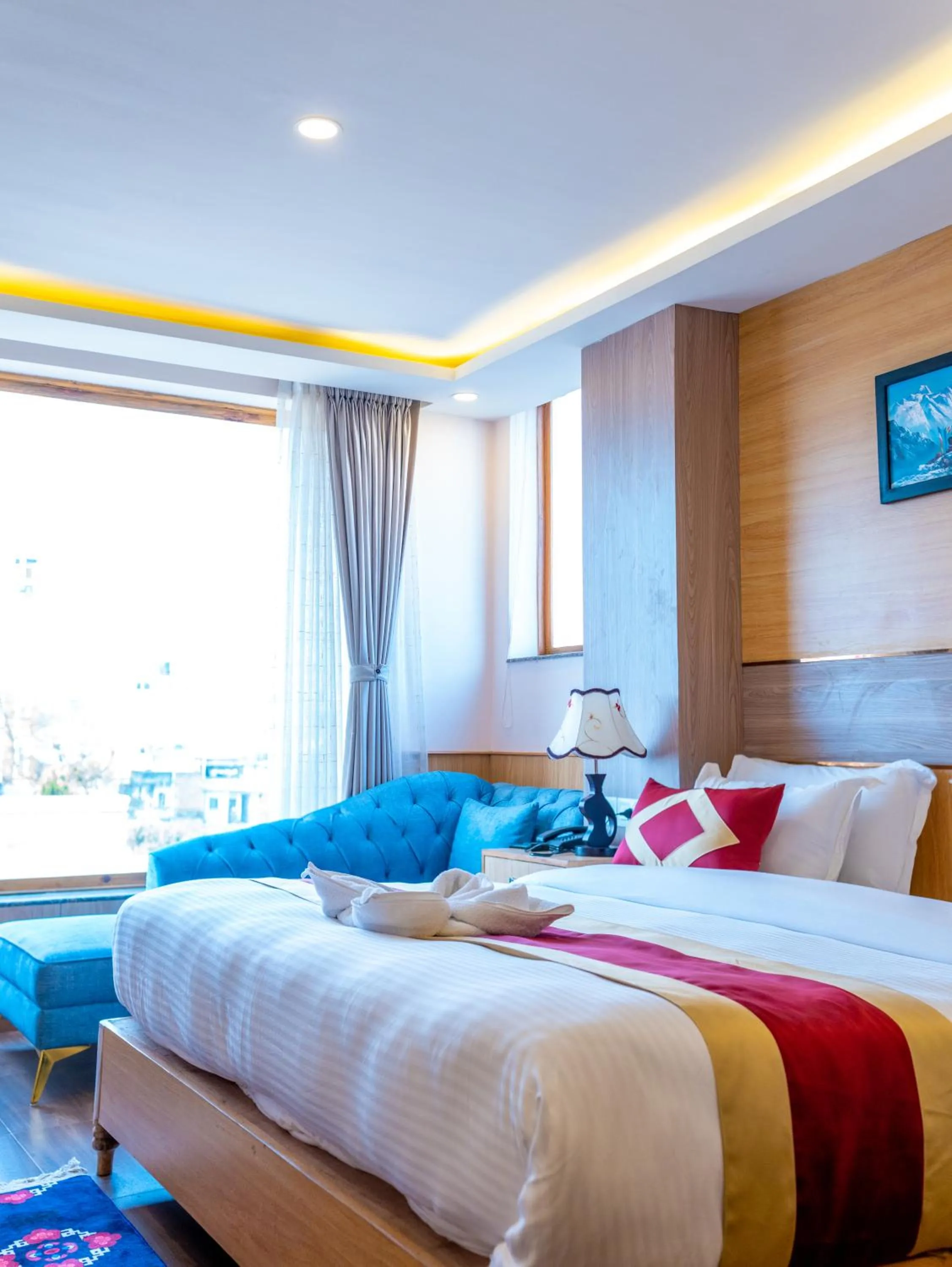 Bed in Hotel Yakroo Manang