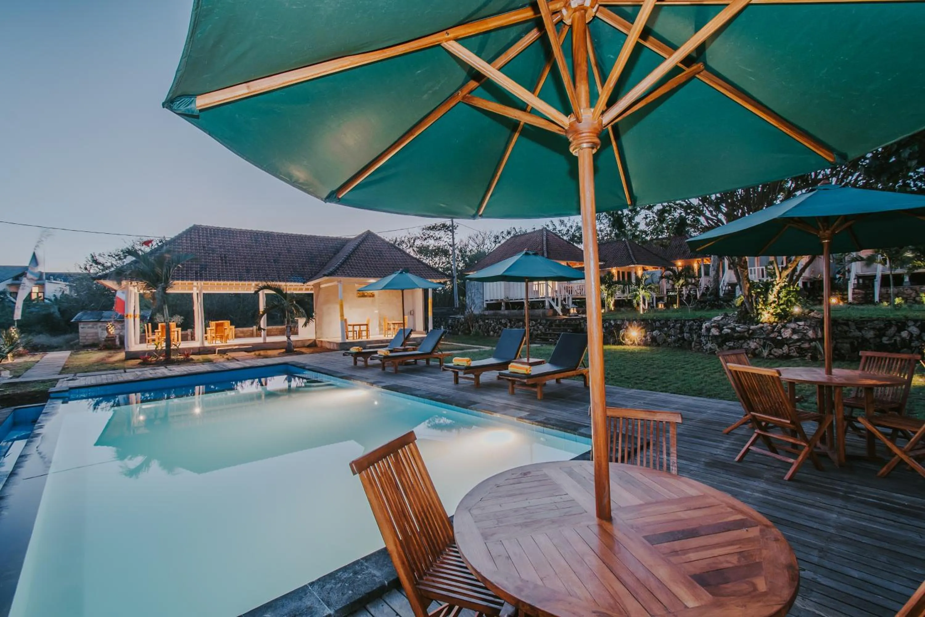 Pool view in Paluh Beach Huts