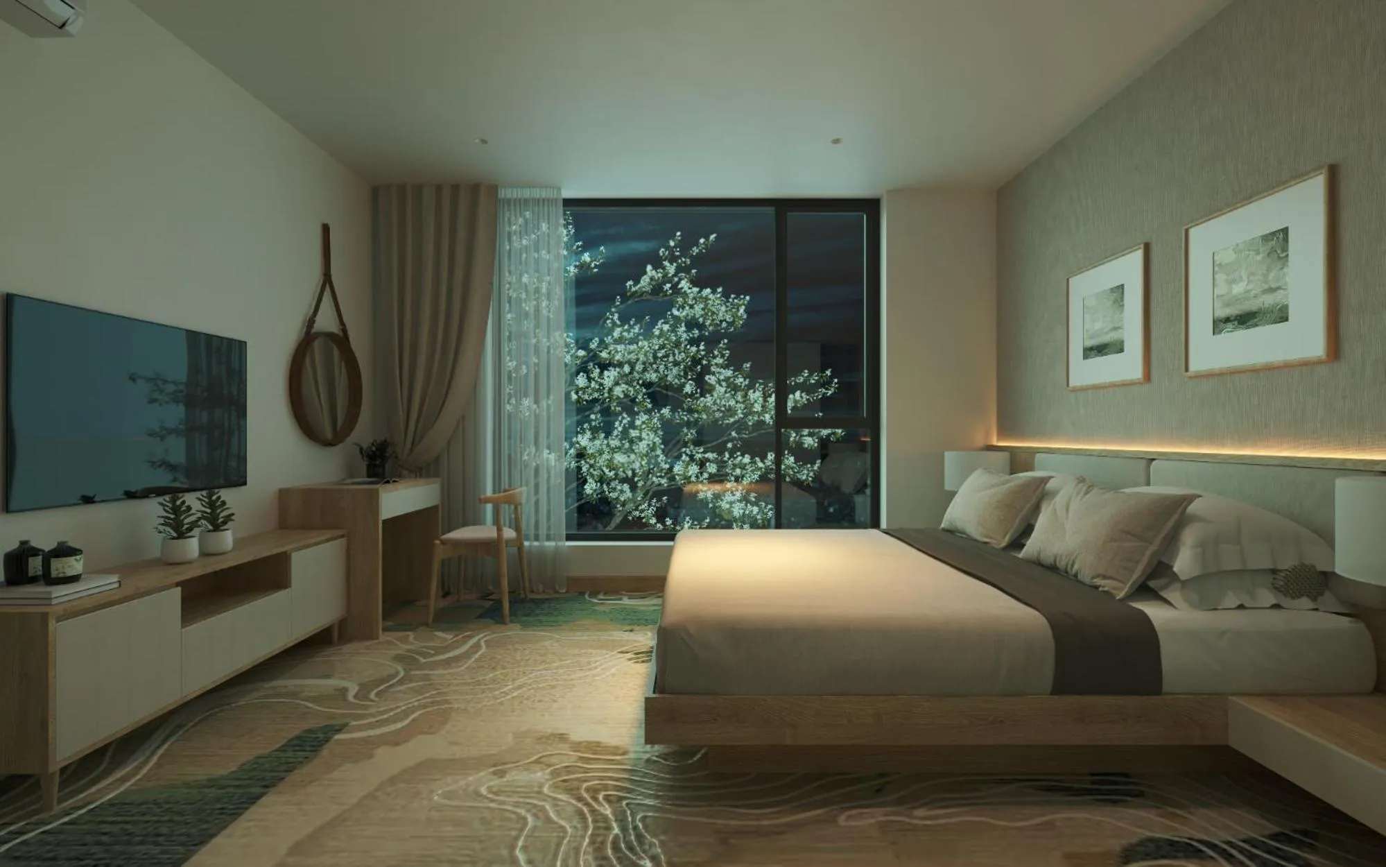 Bed in Fukurai Boutique Apartments Ha Noi