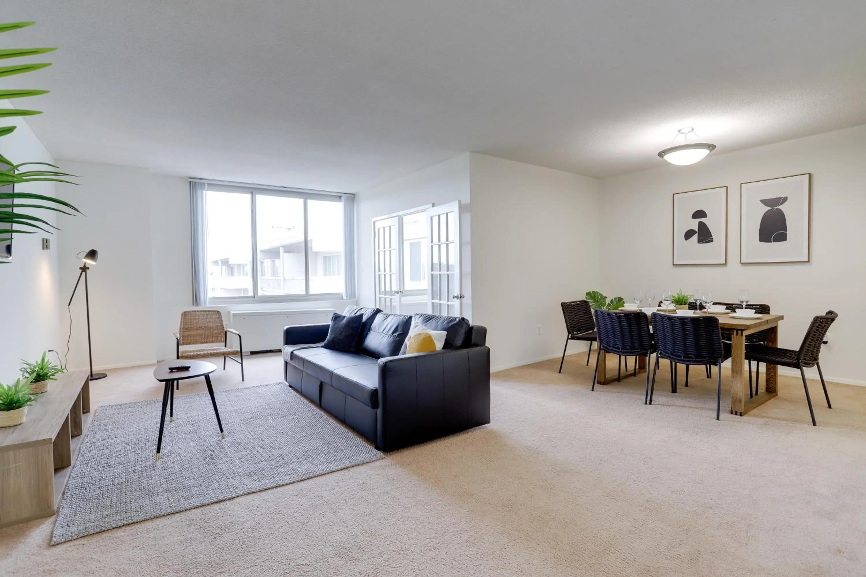 Living room in Incredible 1 BR Apt + Den @Crystal City With Gym