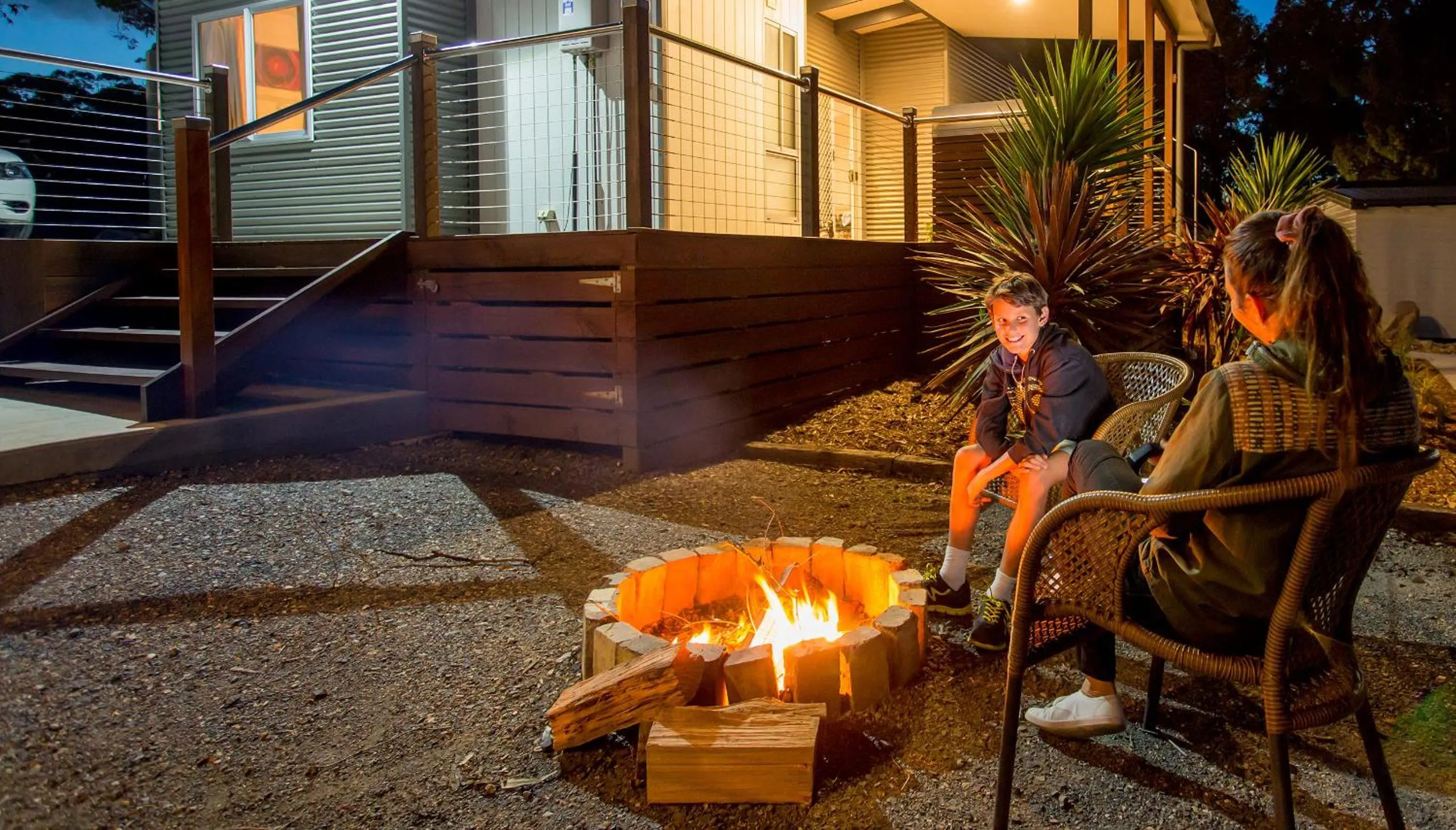 fireplace in BIG4 Wallaga Lake Holiday Park