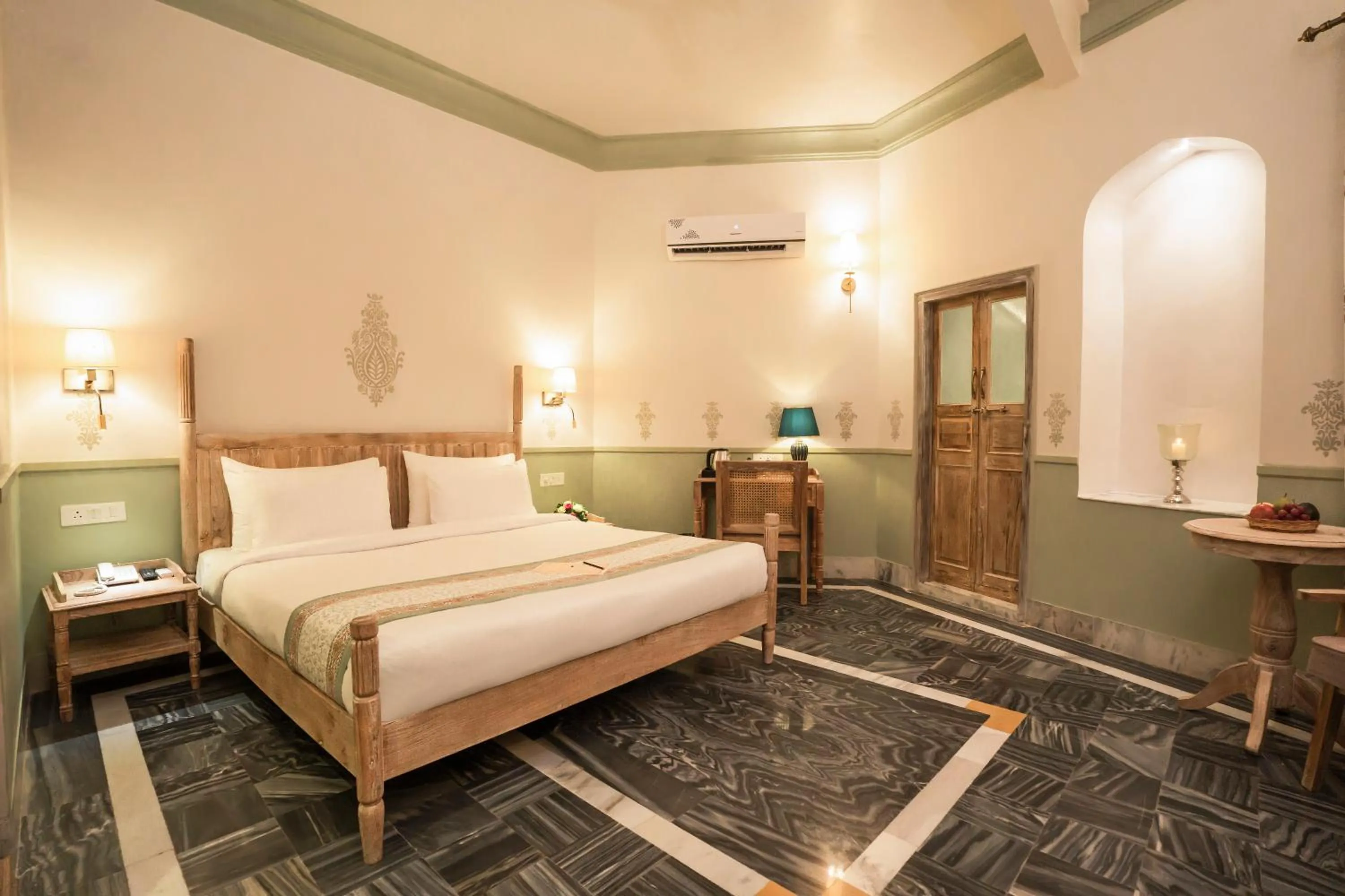 Bedroom, Bed in Dev Mahal - A Boutique Heritage Hotel