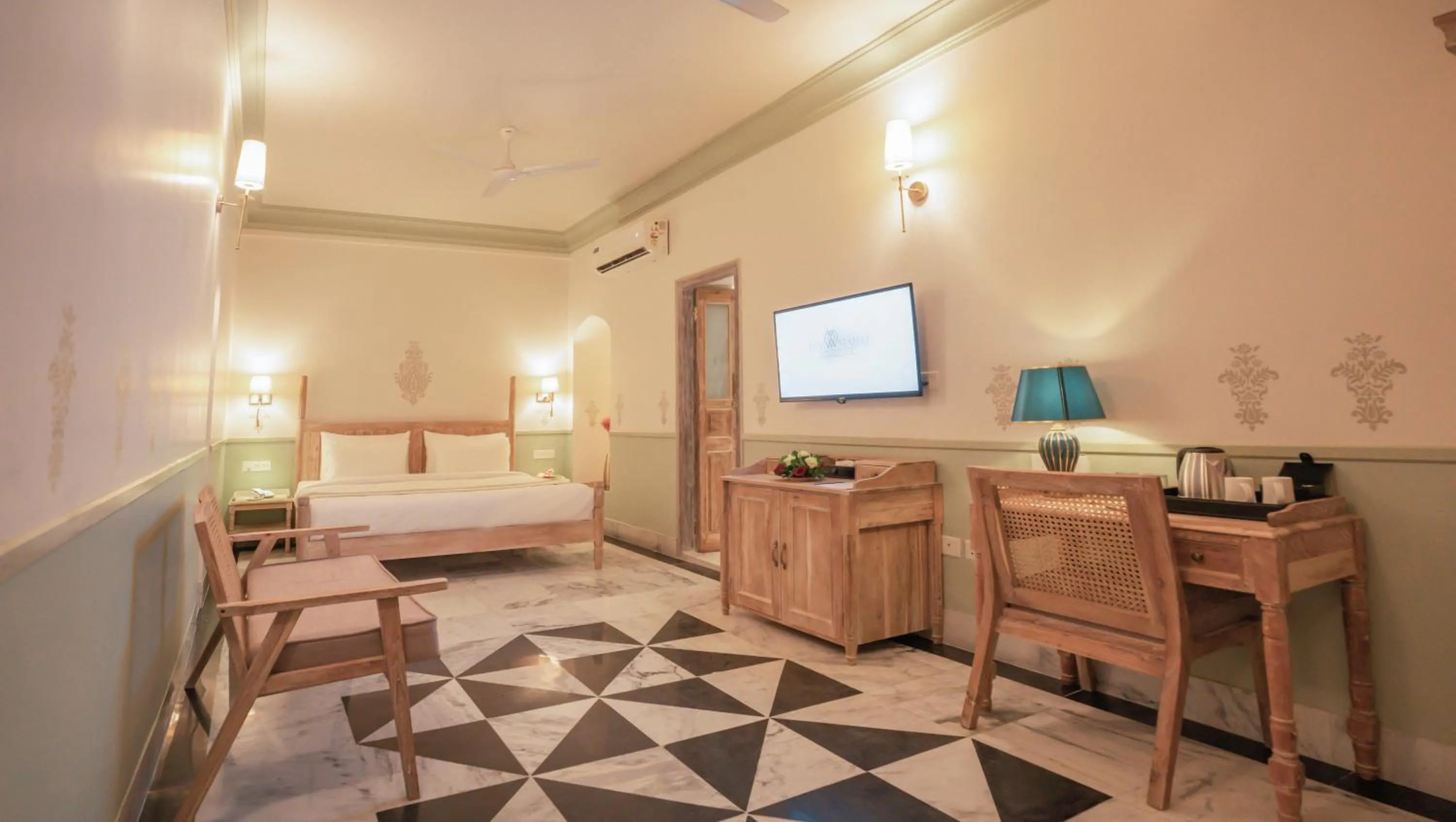 Bedroom, Bed in Dev Mahal - A Boutique Heritage Hotel