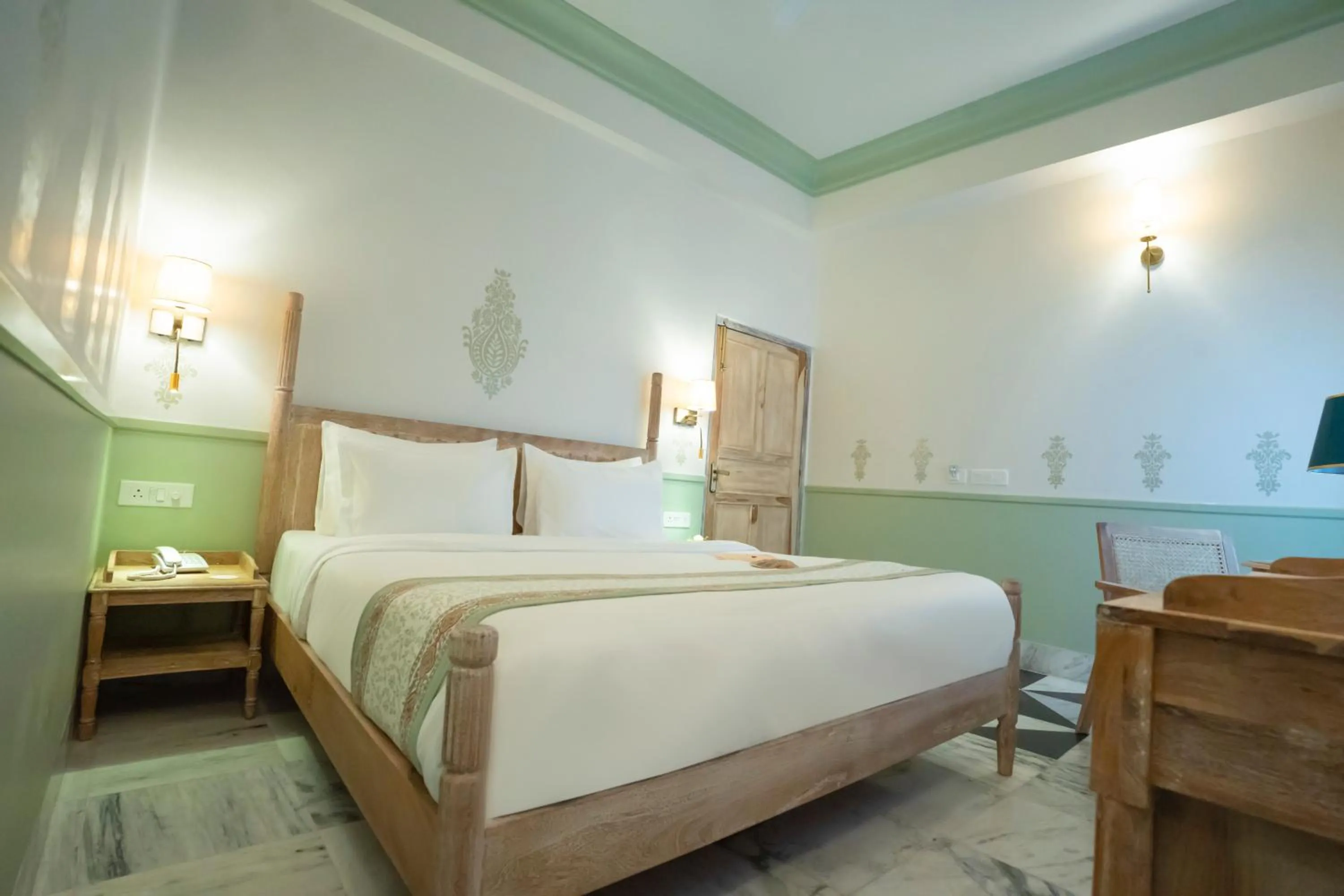 TV and multimedia, Bed in Dev Mahal - A Boutique Heritage Hotel