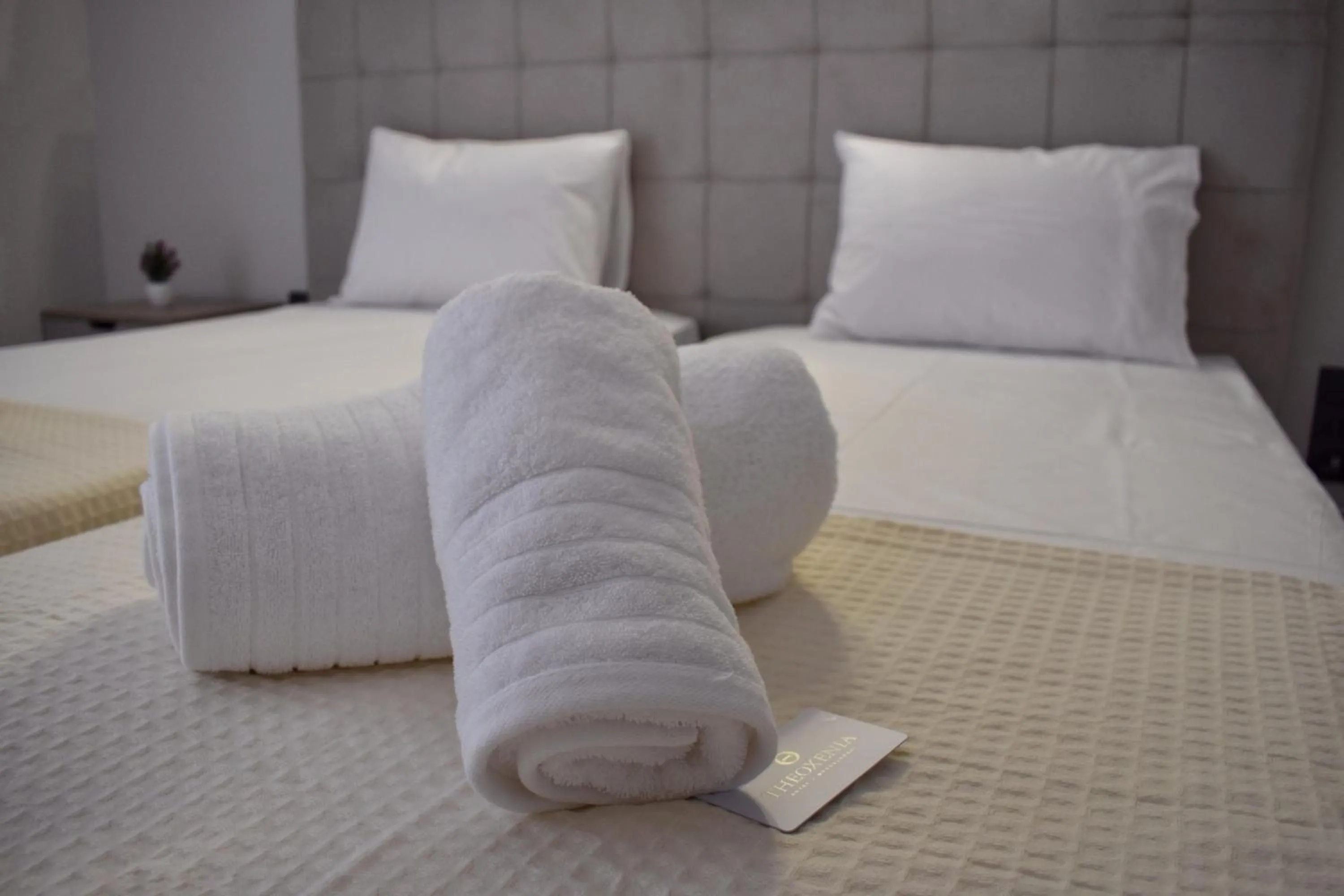 Bed in Hotel Theoxenia