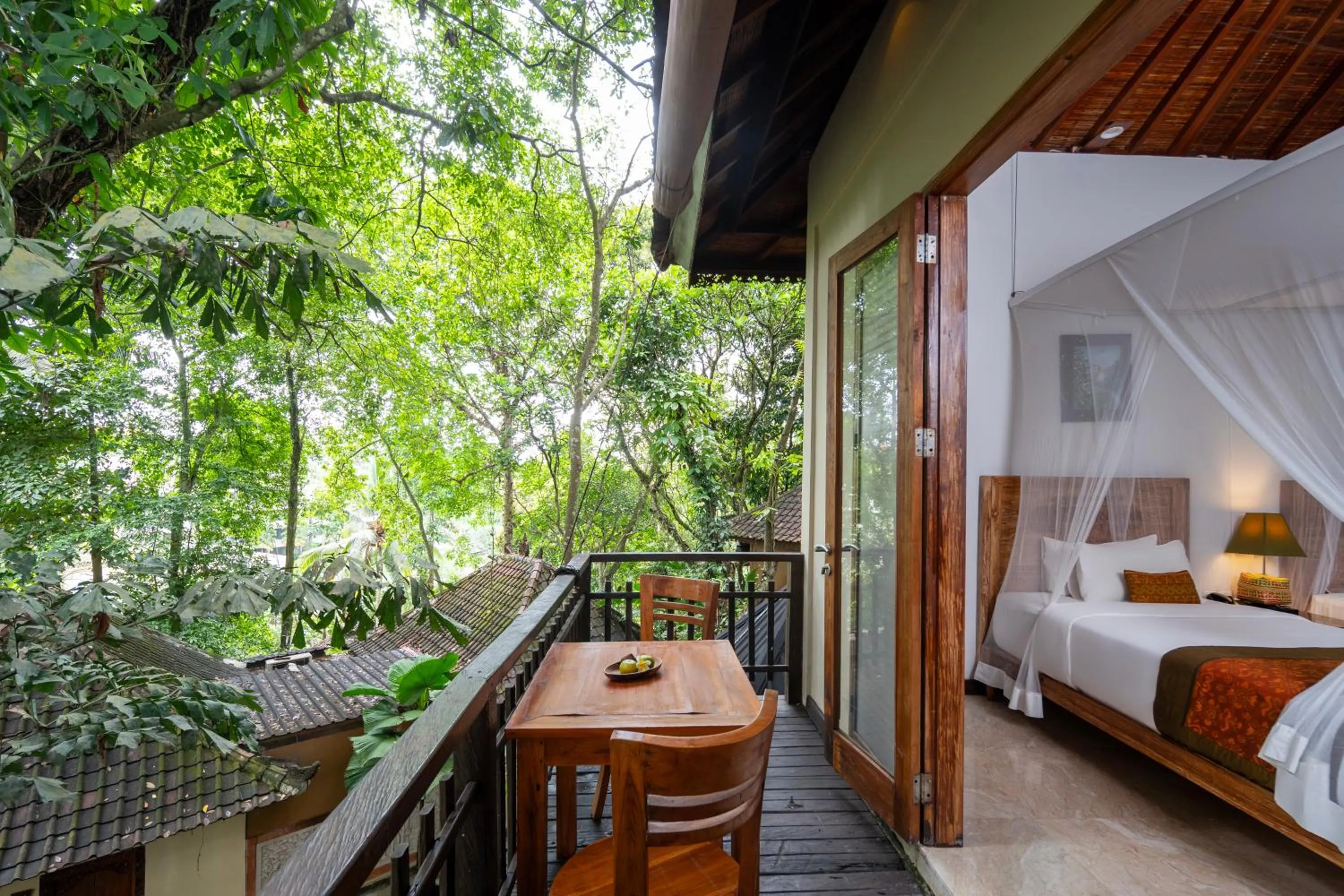 Balcony/Terrace, Bed in Adiwana Svarga Loka - A Retreat Resort