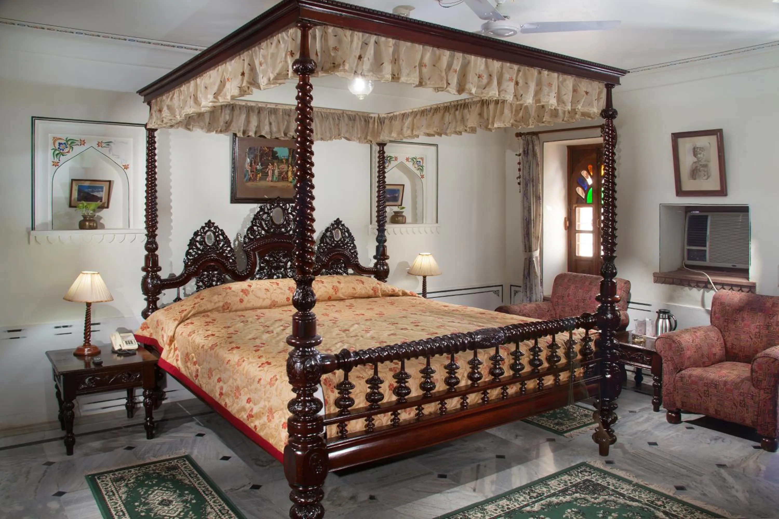 Bedroom, Bed in Hotel Pushkar Palace