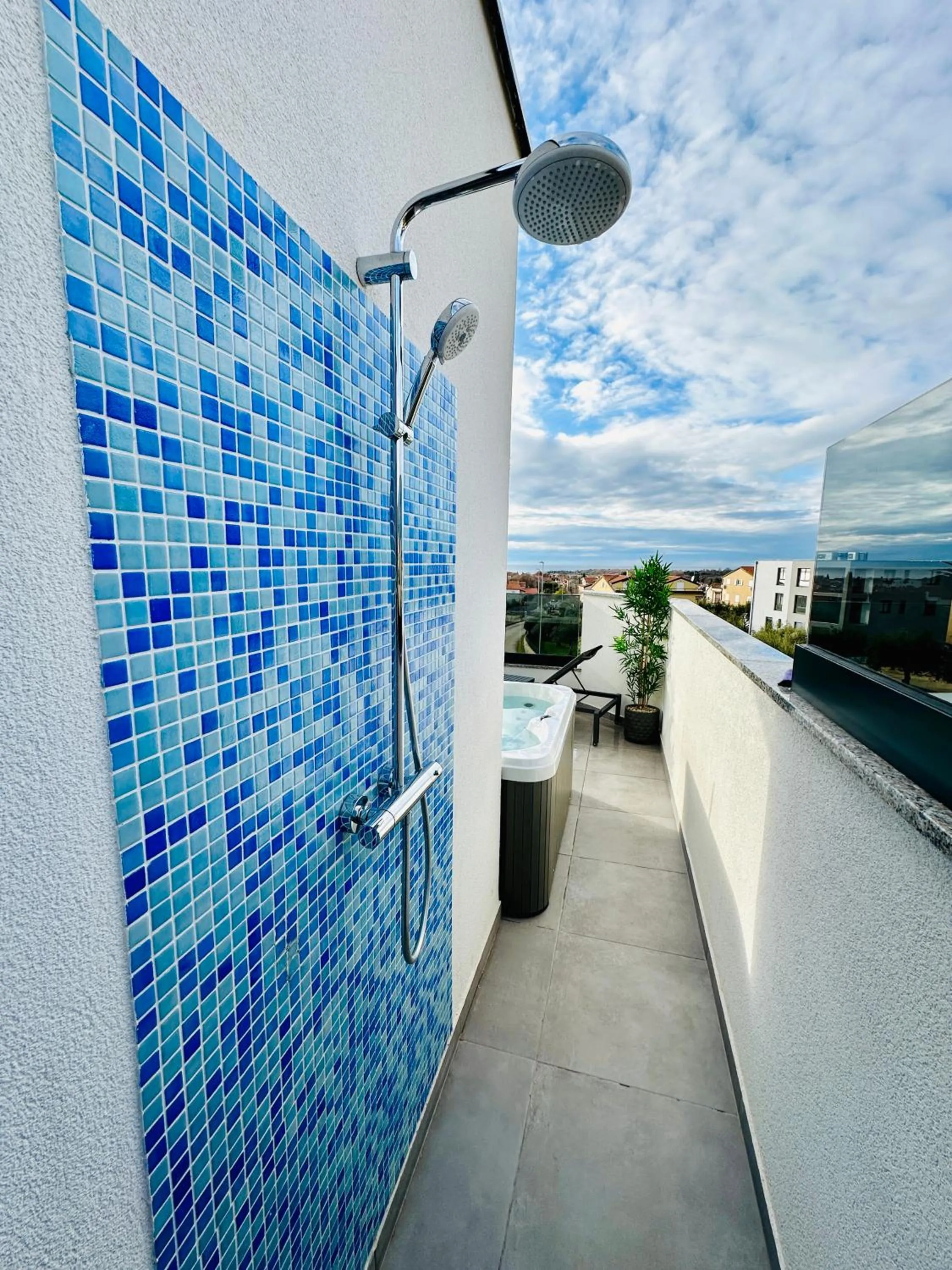 Swimming pool in Penthouse Blue Horizon- a luxury penthouse with infinity pool, hot tub, sauna and sea views!
