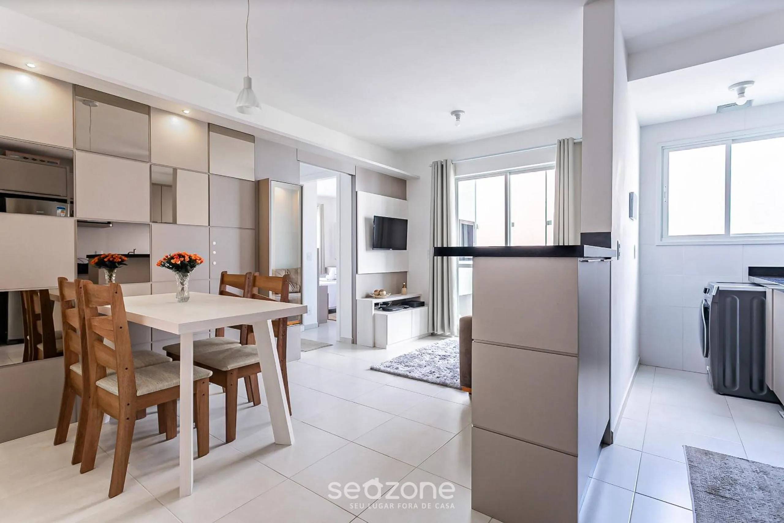 Living room in Apto em cond com piscina em Canasvieiras RPC301