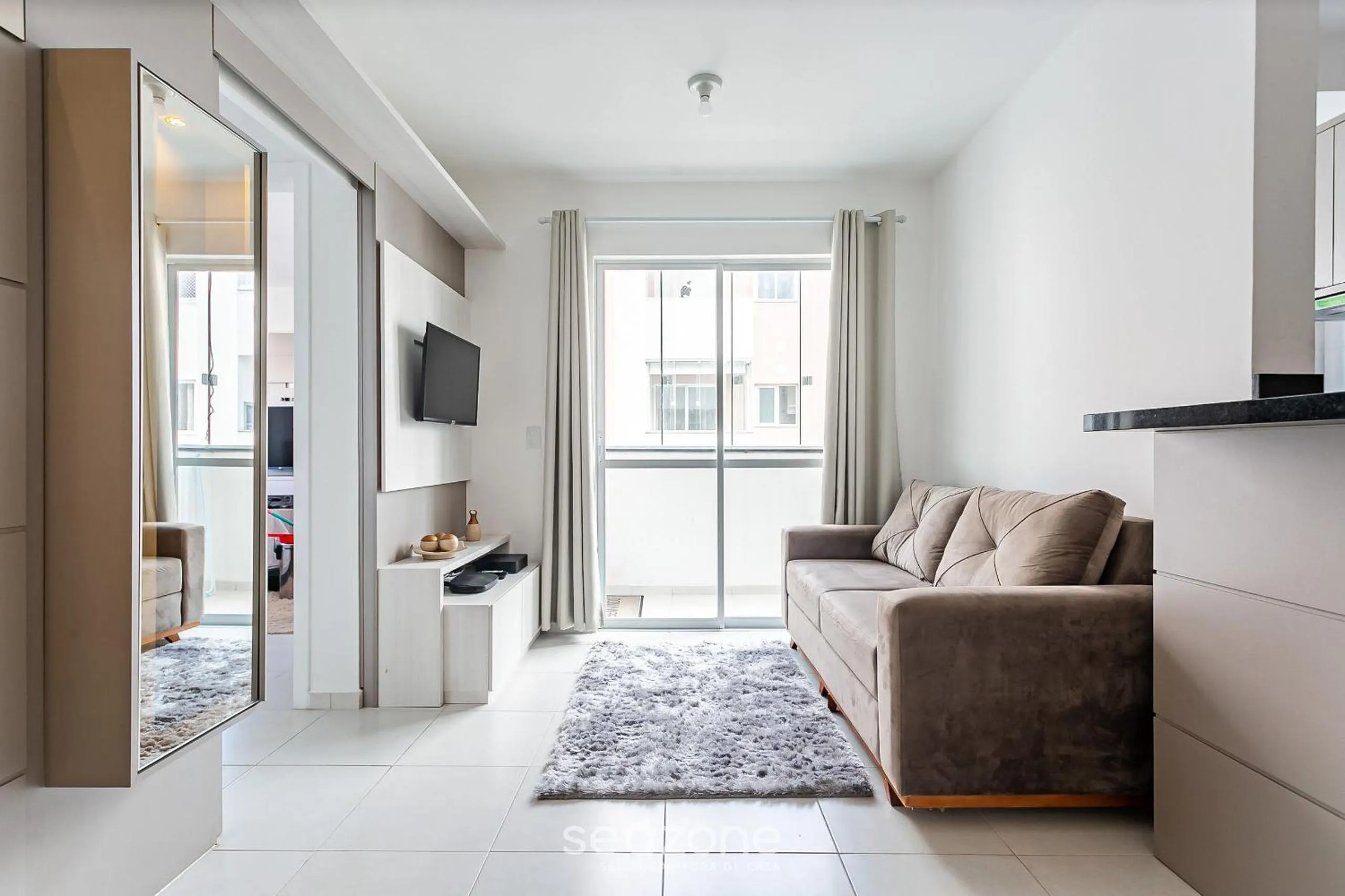 Living room in Apto em cond com piscina em Canasvieiras RPC301