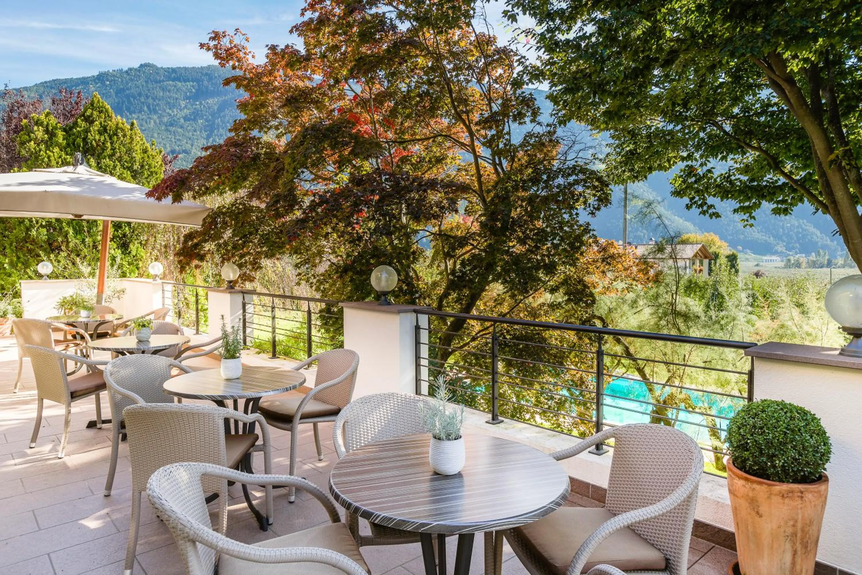 Balcony/Terrace in Garni Hotel Am Meilenstein