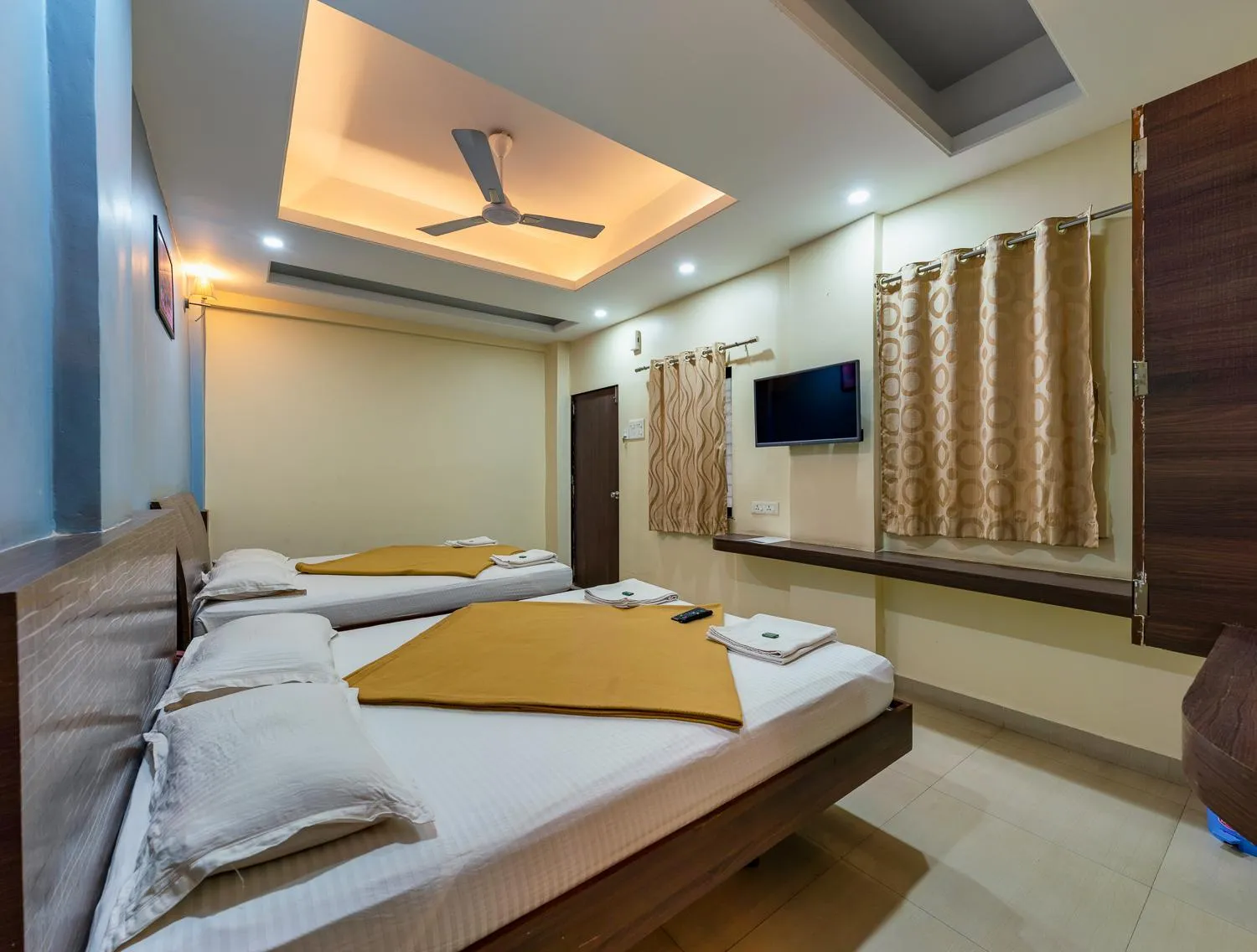 Communal lounge/ TV room, Bed in Hotel RadhaKrishna-Couple Friendly