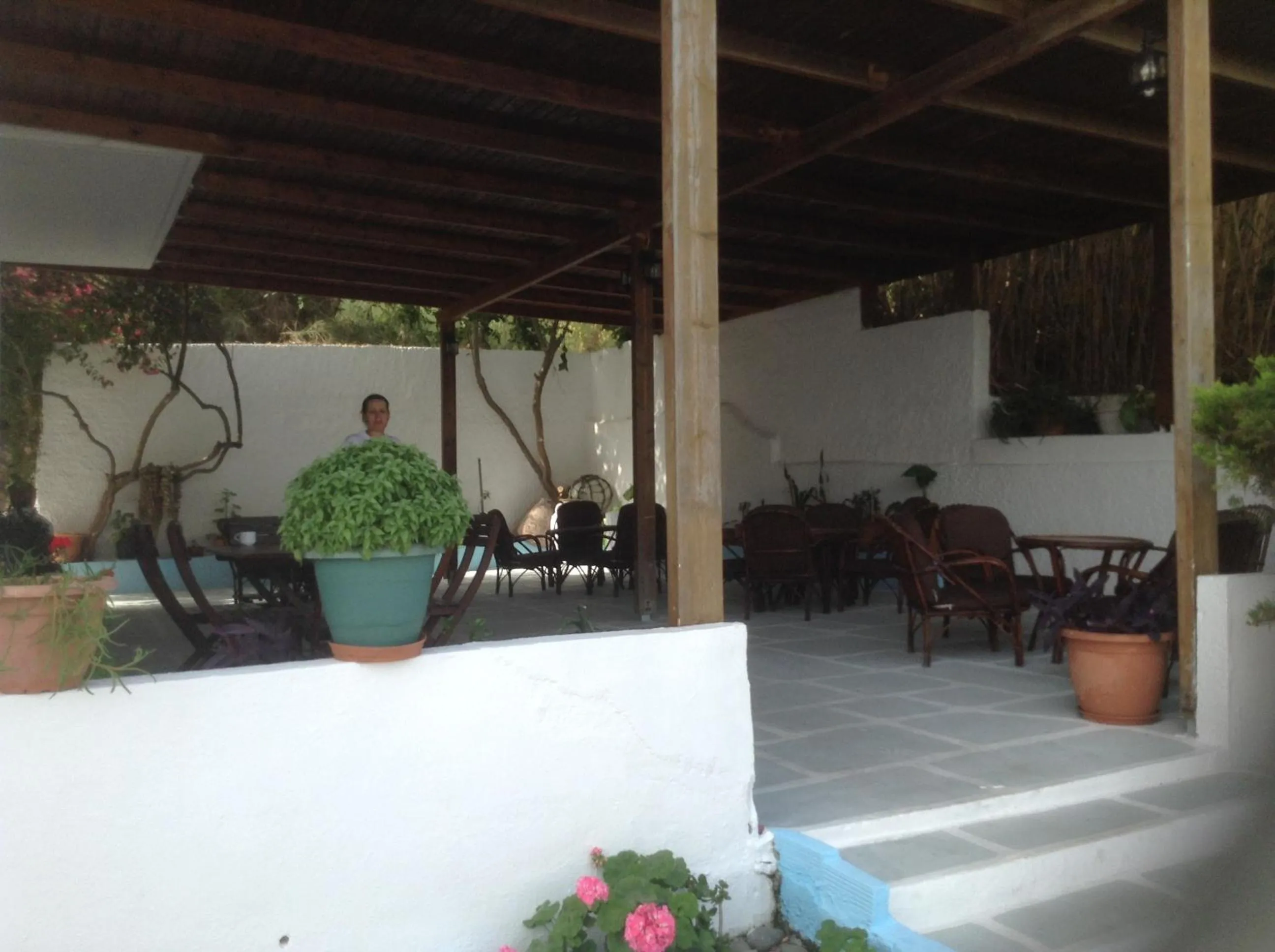 Patio in Haritos Hotel - Geothermal Hot Swimming Pool
