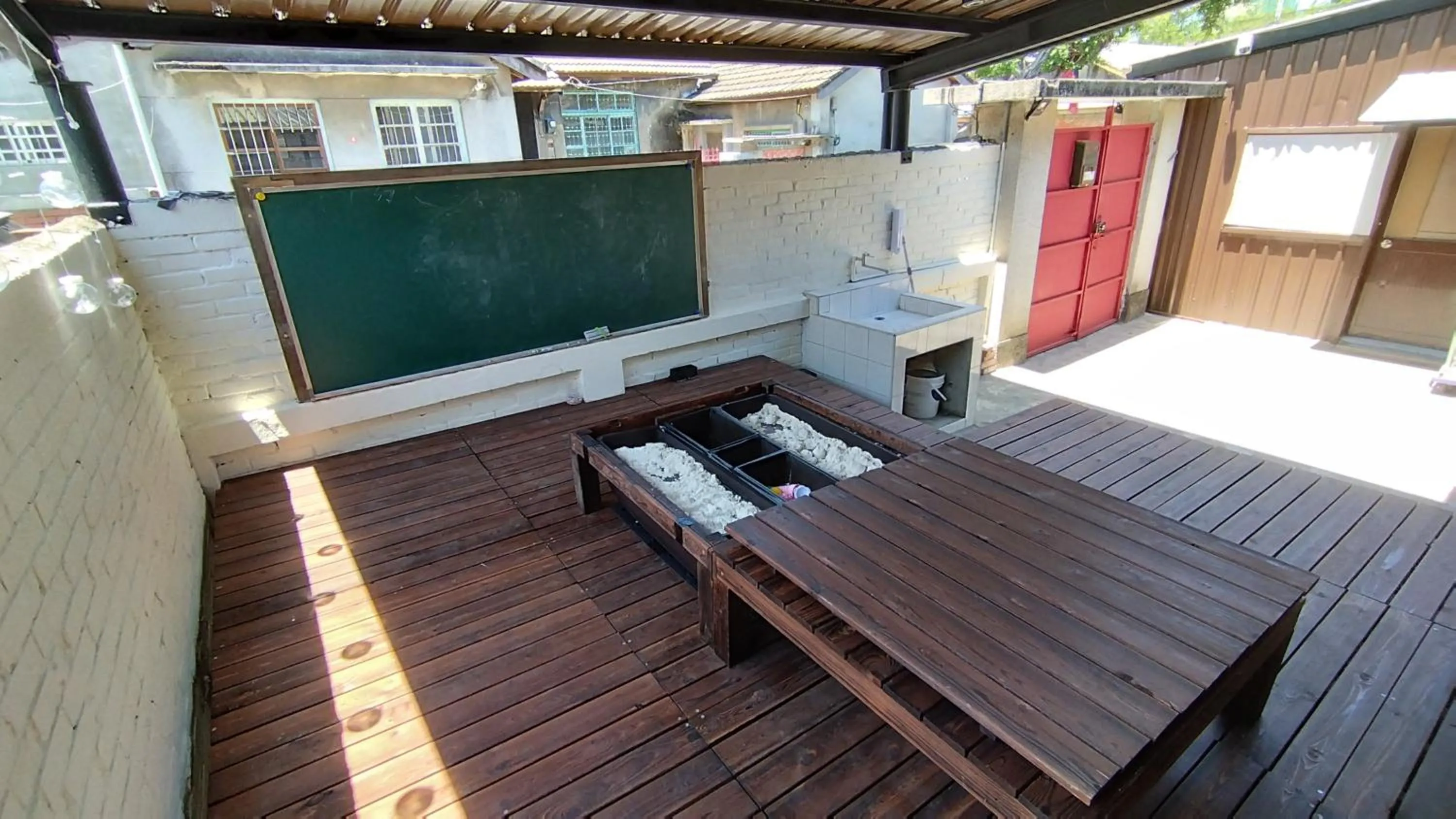 Seating area in Old Place Hostel