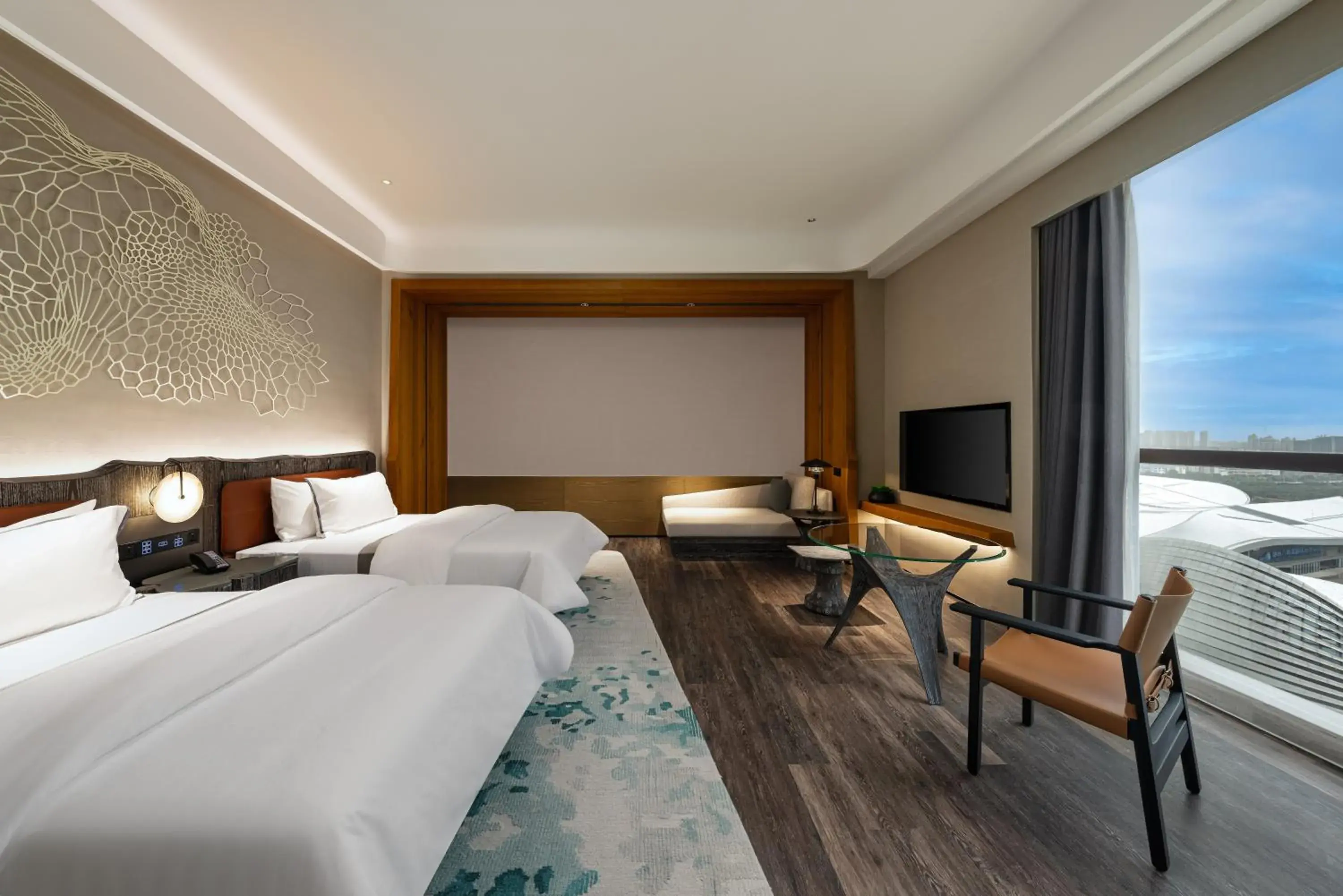 Deluxe Double Room with Two Double Beds and City View in The Westin Yantai Deluxe Double Room with Two Double Beds and City View in The Westin Yantai