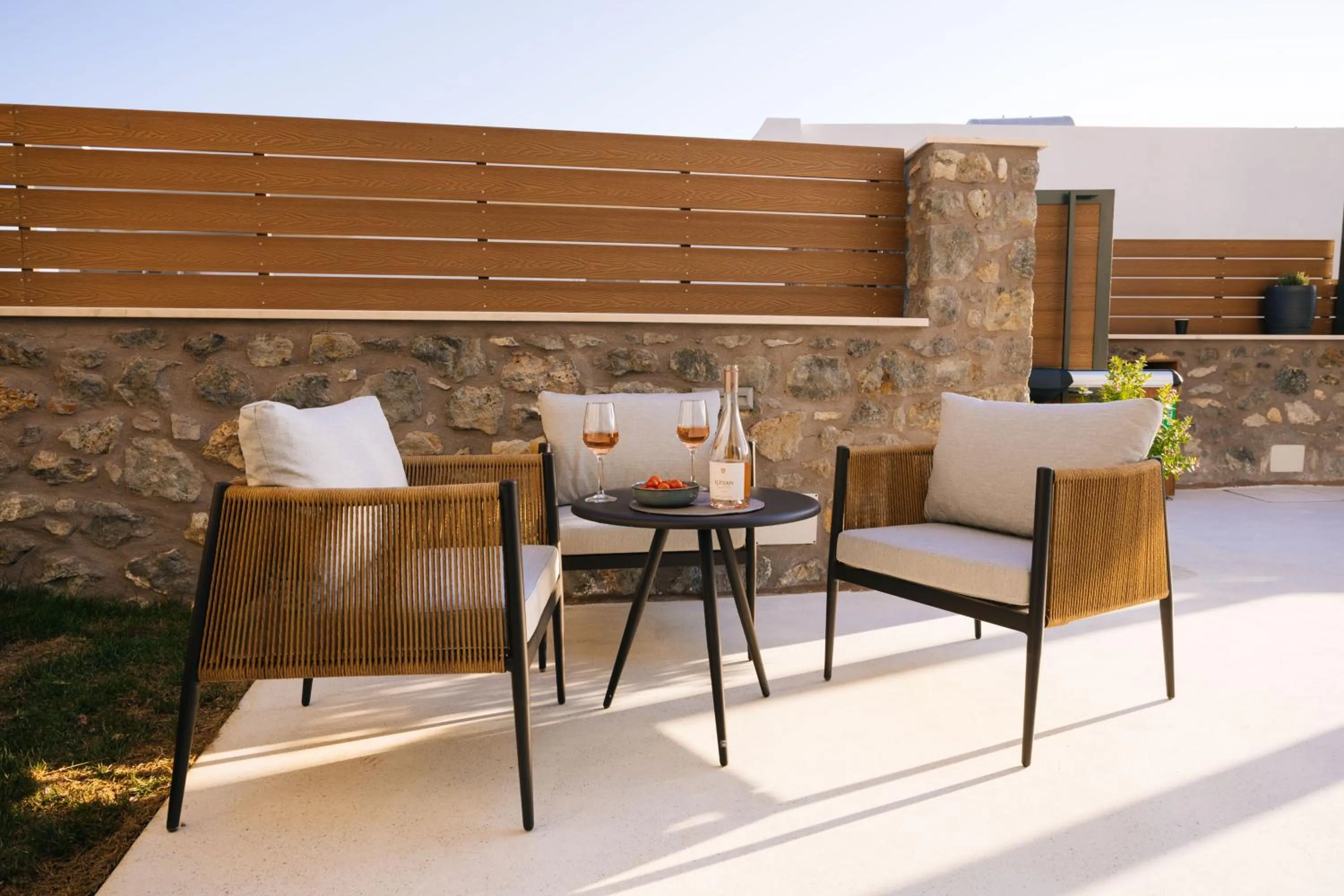 Seating area in Mirthea Suites