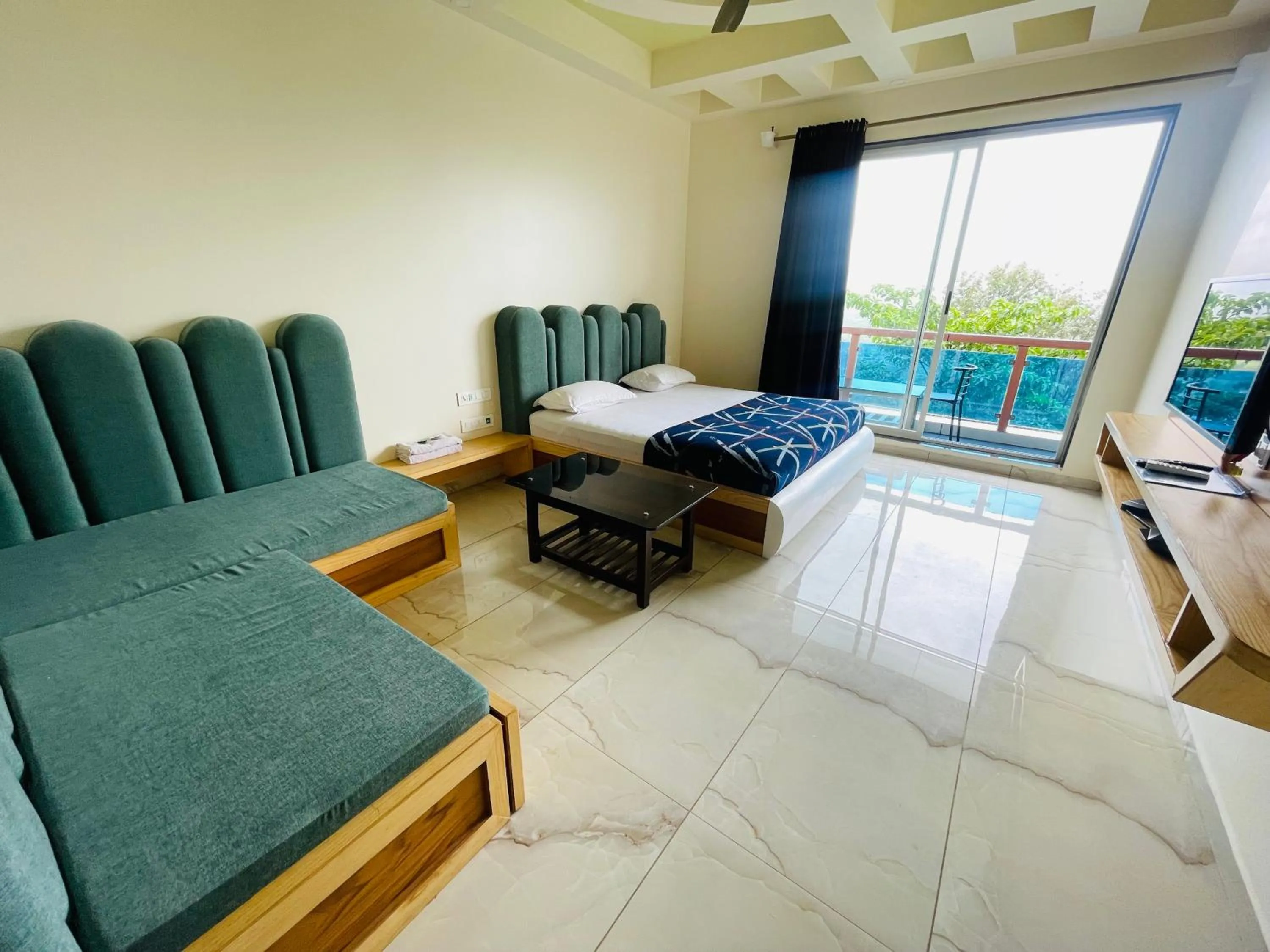 Seating area in hotel saptarang residency panhala
