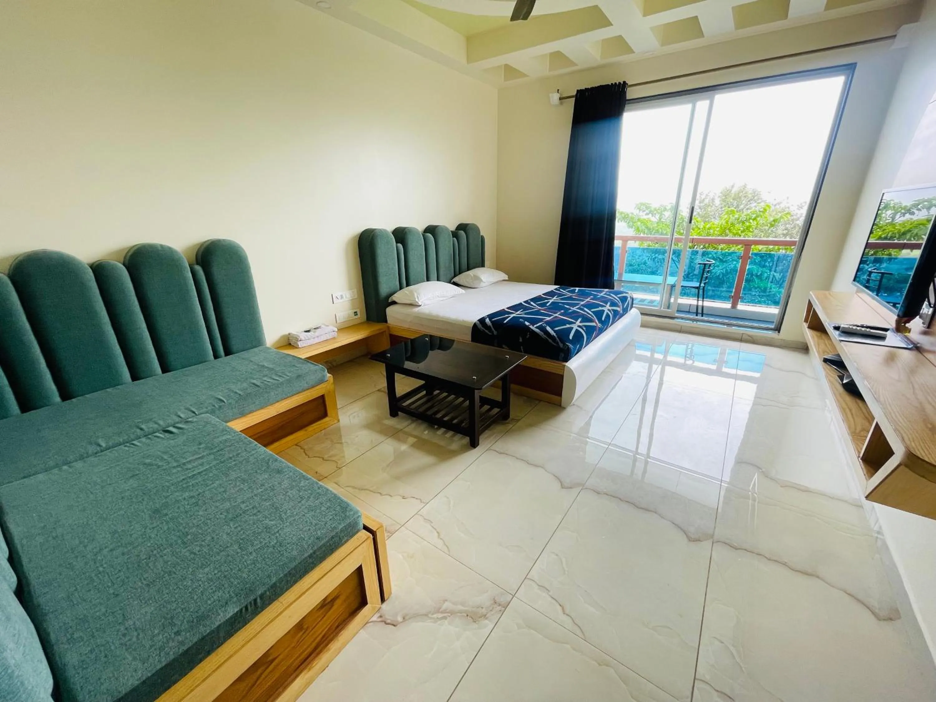 Seating area in hotel saptarang residency panhala