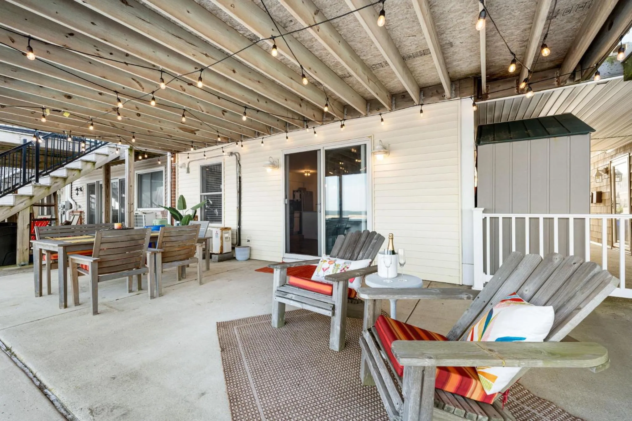 Patio in Waterfront North Wildwood Anglesea Family Retreat