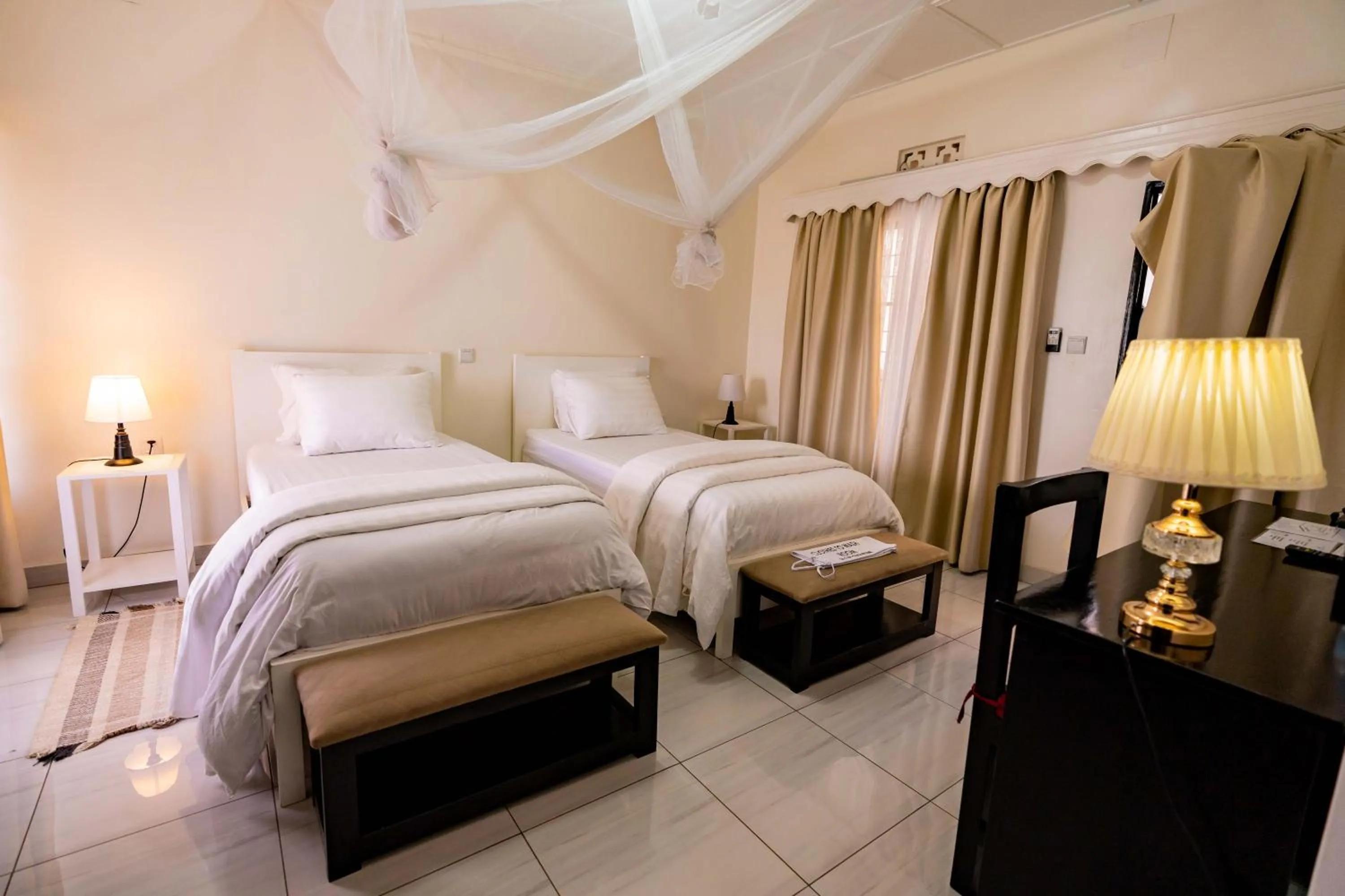 Bed in Blue Veil Villa Hotel