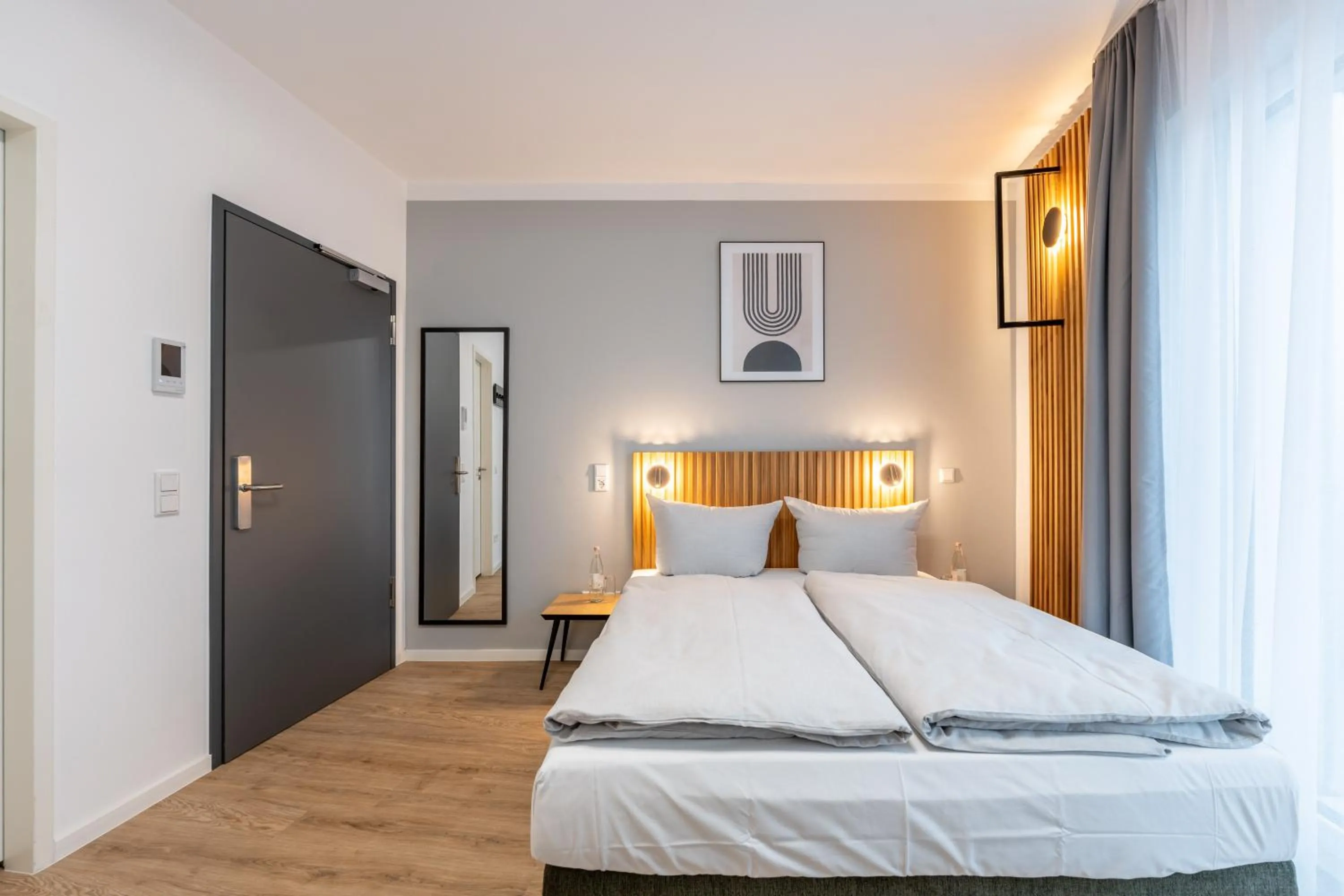 Bed in Nena Apartments Berlin Adlershof