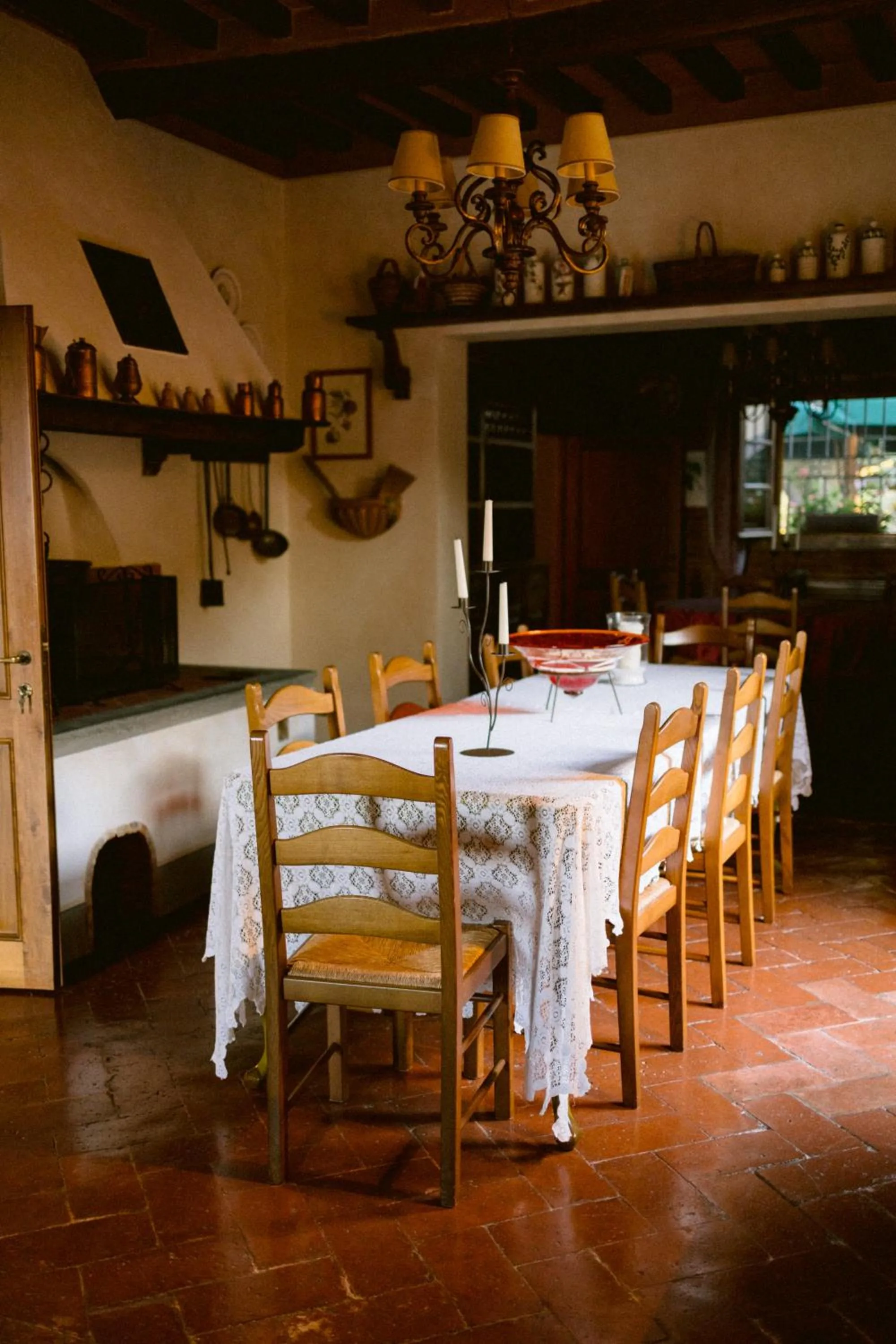 Dining area in Villa Delia Hotel and Cooking School