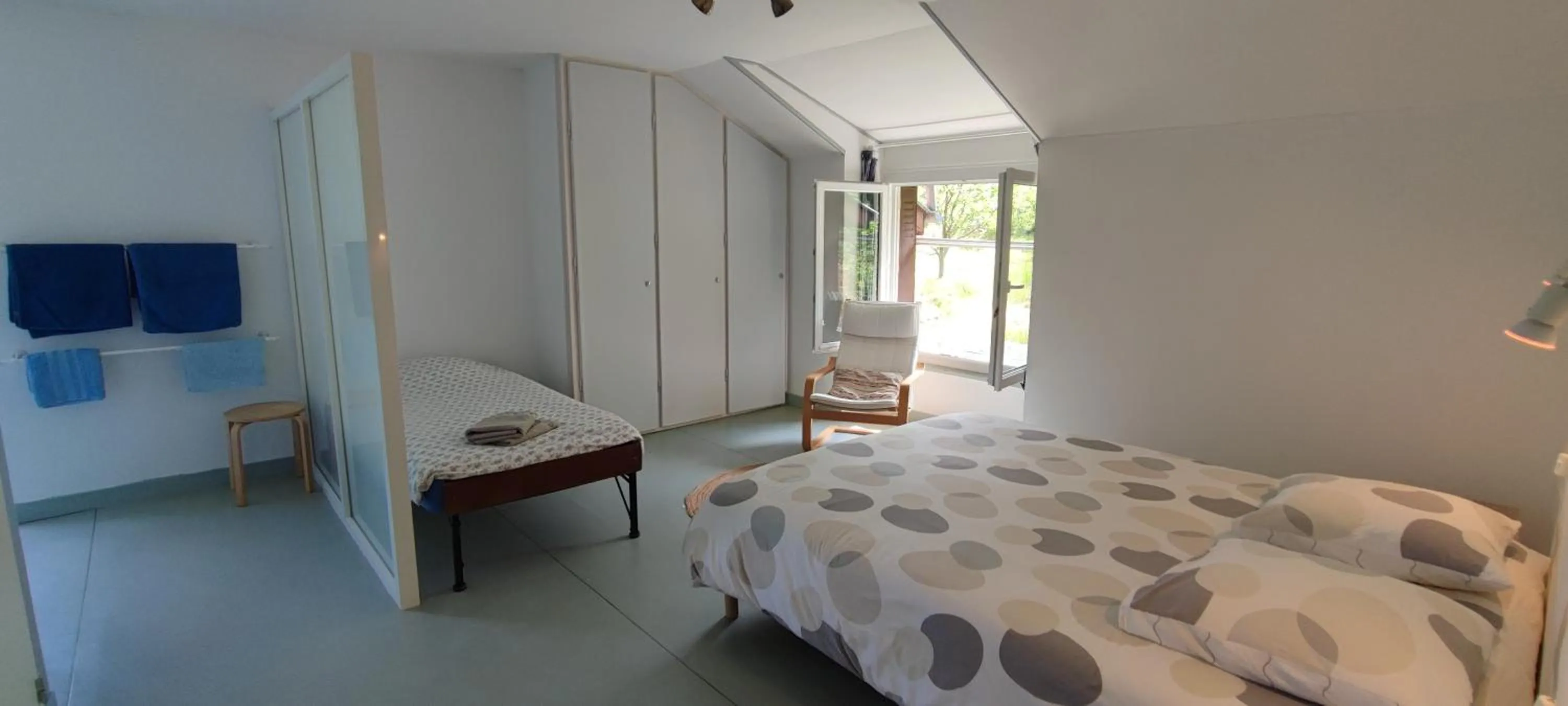 Bed in Les chambres d'hôtes de La Bastide du puech