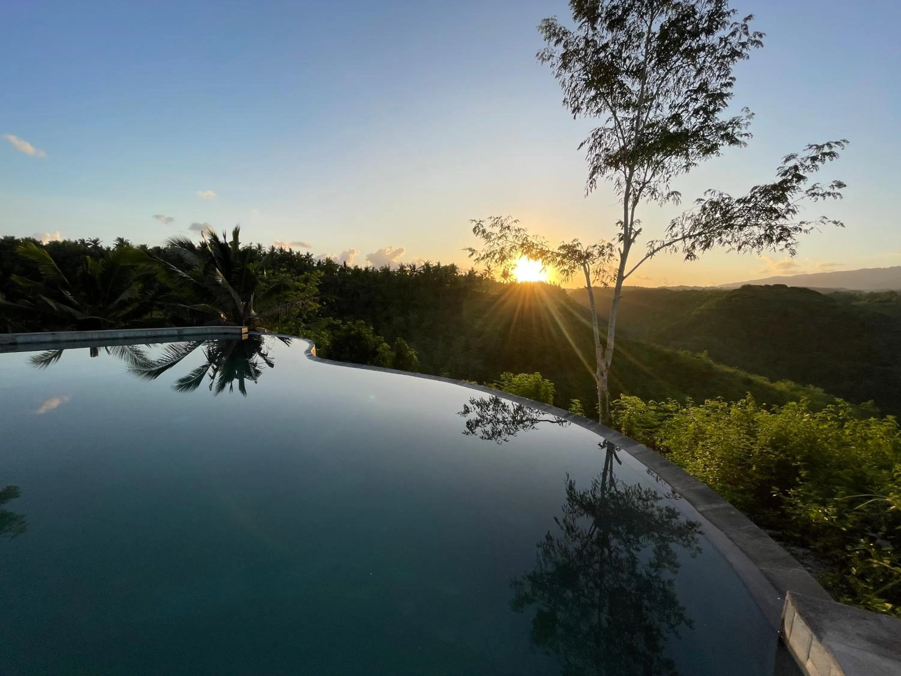 Pool view in Green Coco Suite