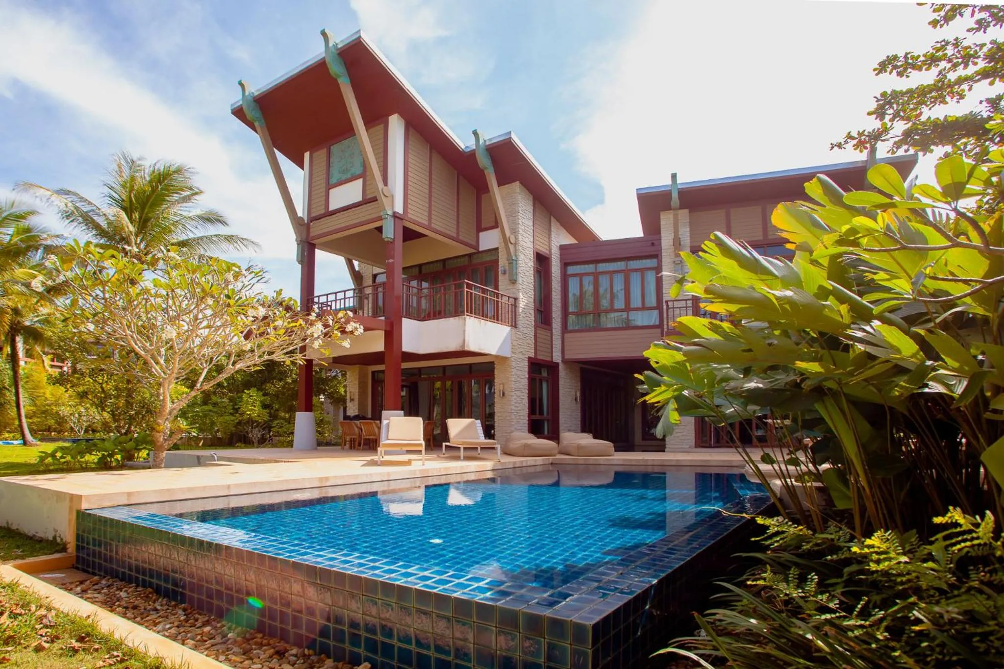 Swimming pool in Amatapura Beachfront Villa 1, SHA Certified