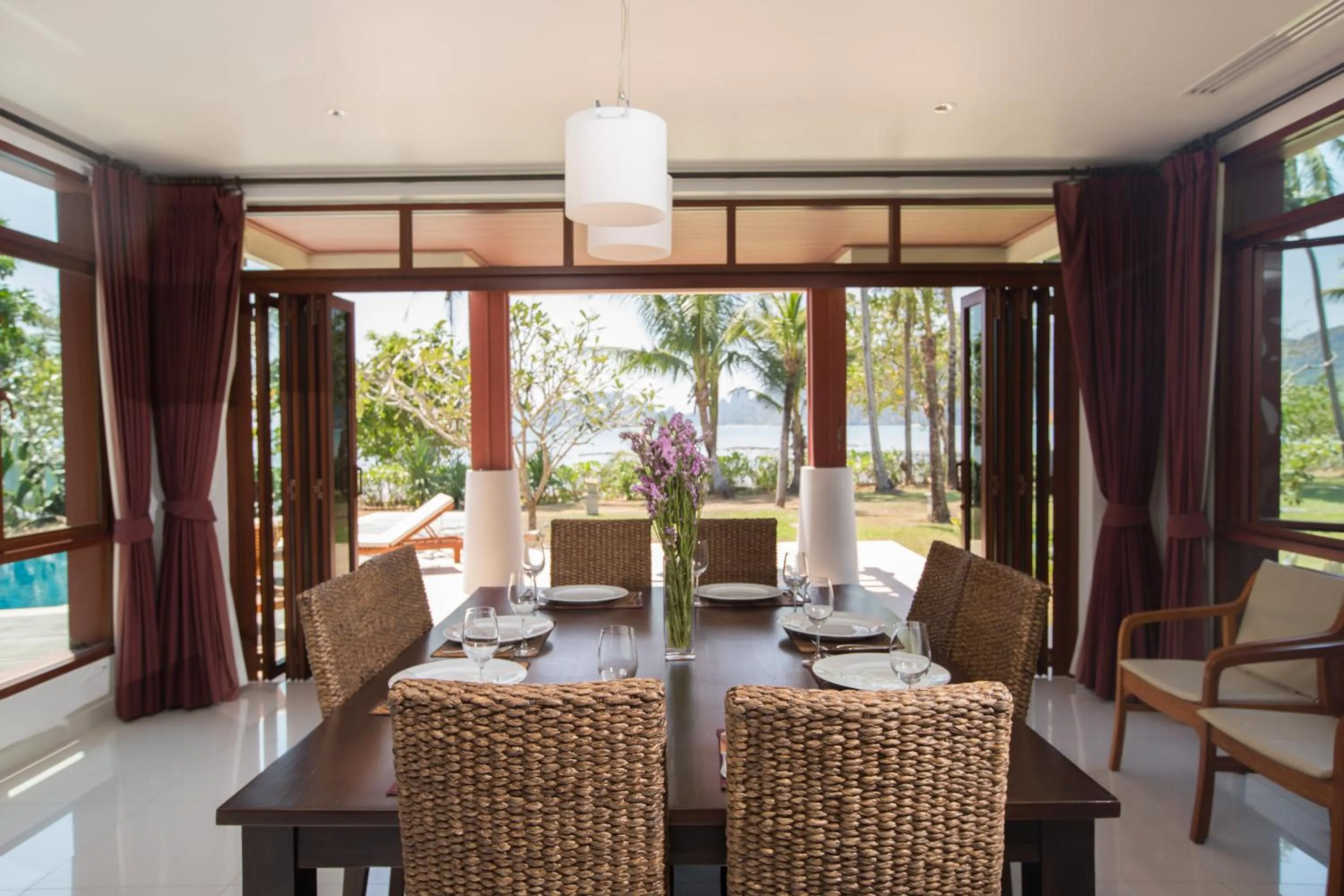 Dining area in Amatapura Beachfront Villa 1, SHA Certified